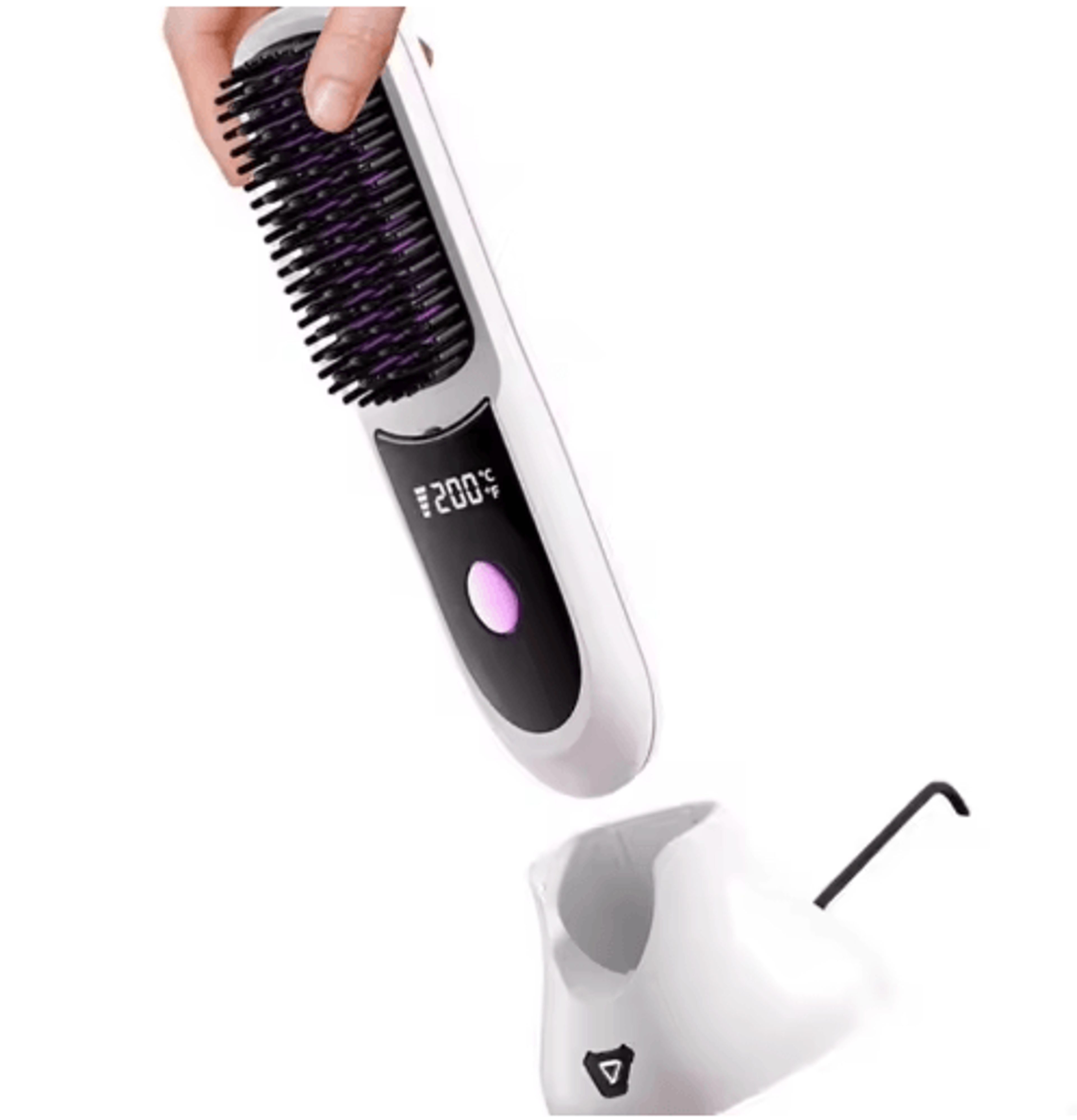 g8tc cordless hair straightener brush – usb rechargeable fast-heating straightening comb
