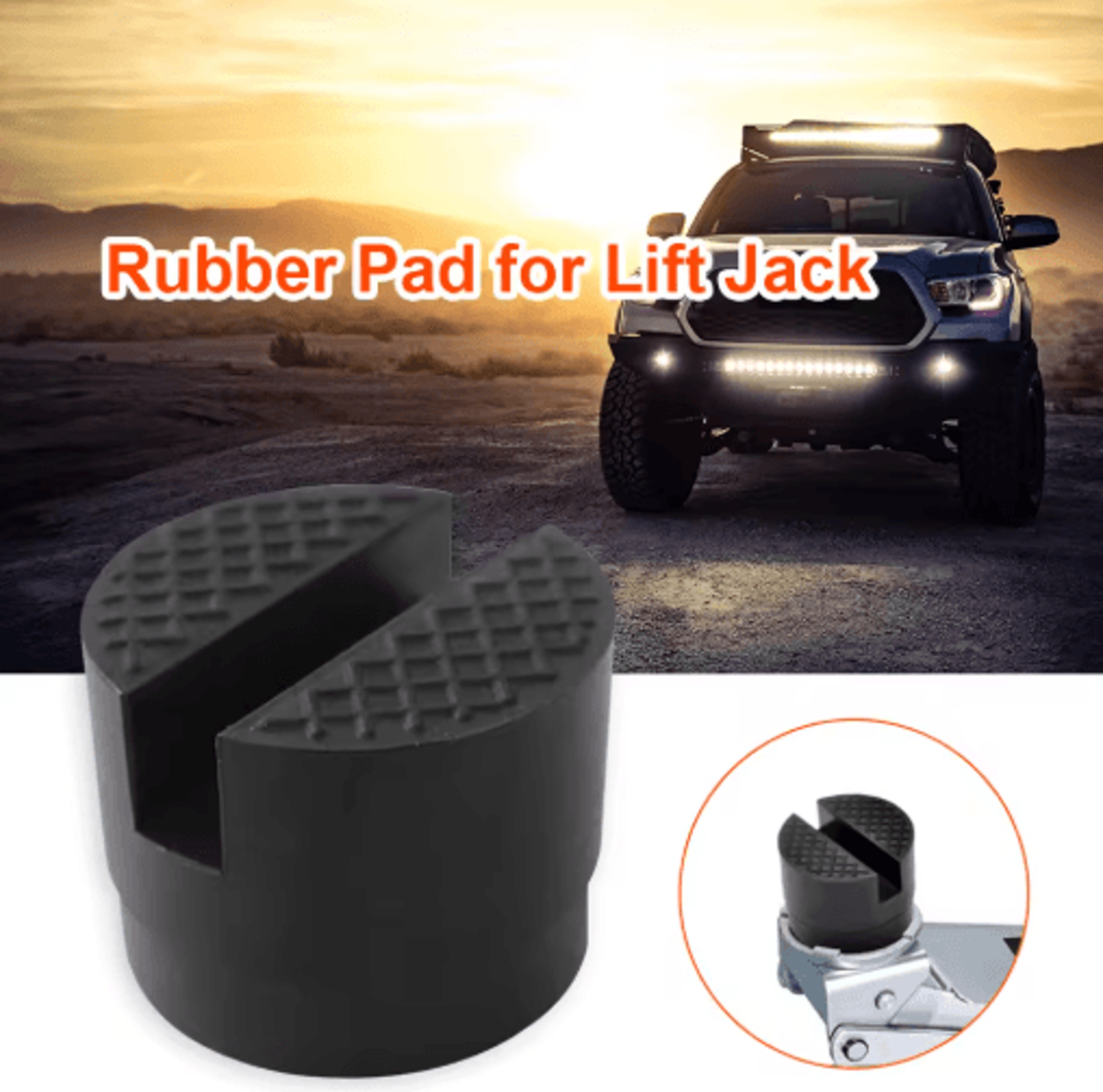universal car jack rubber pad – slotted frame protector adapter for floor jacks & jack stands