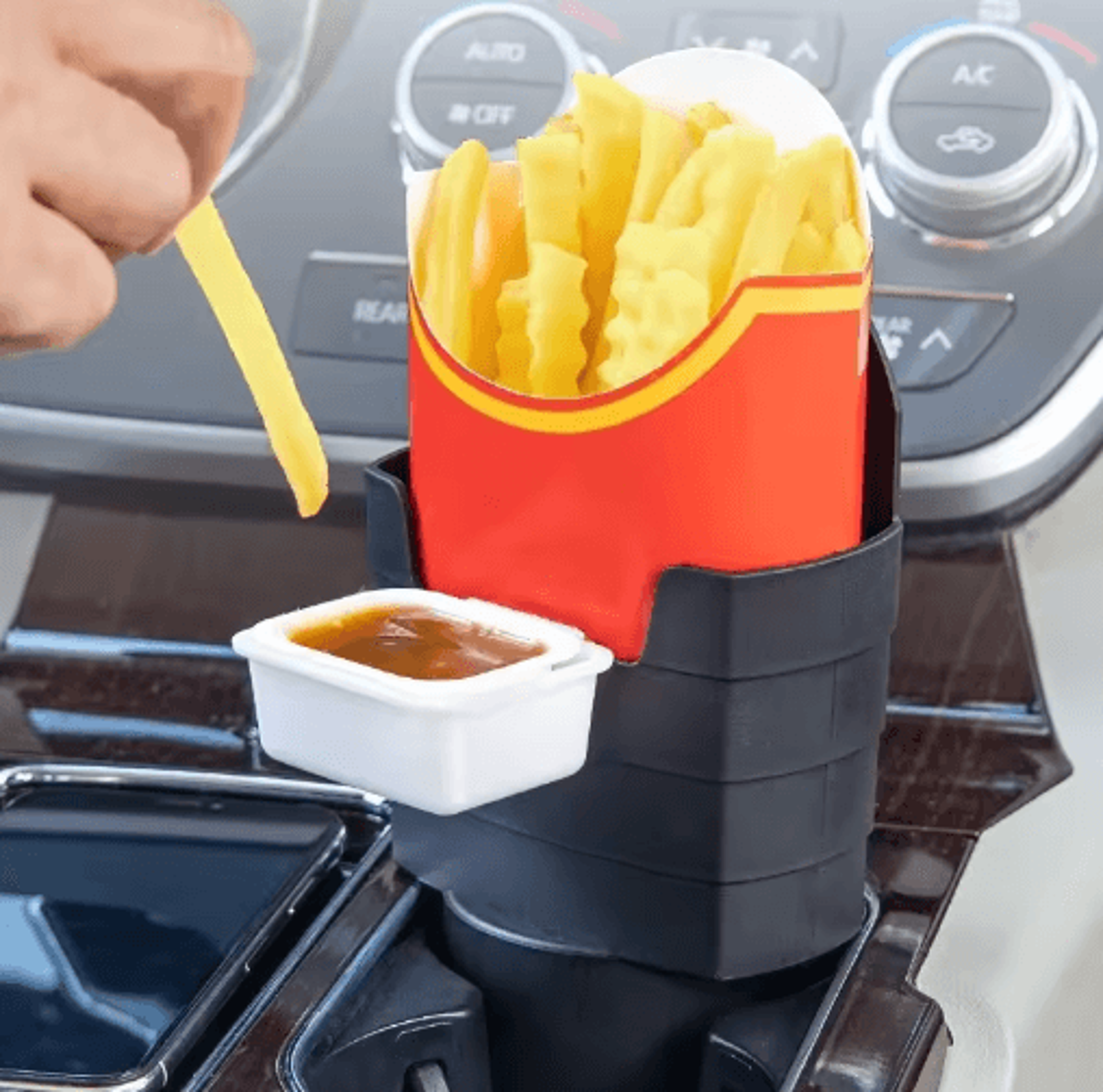 car french fry holder with sauce cup – multi-purpose fast food organizer