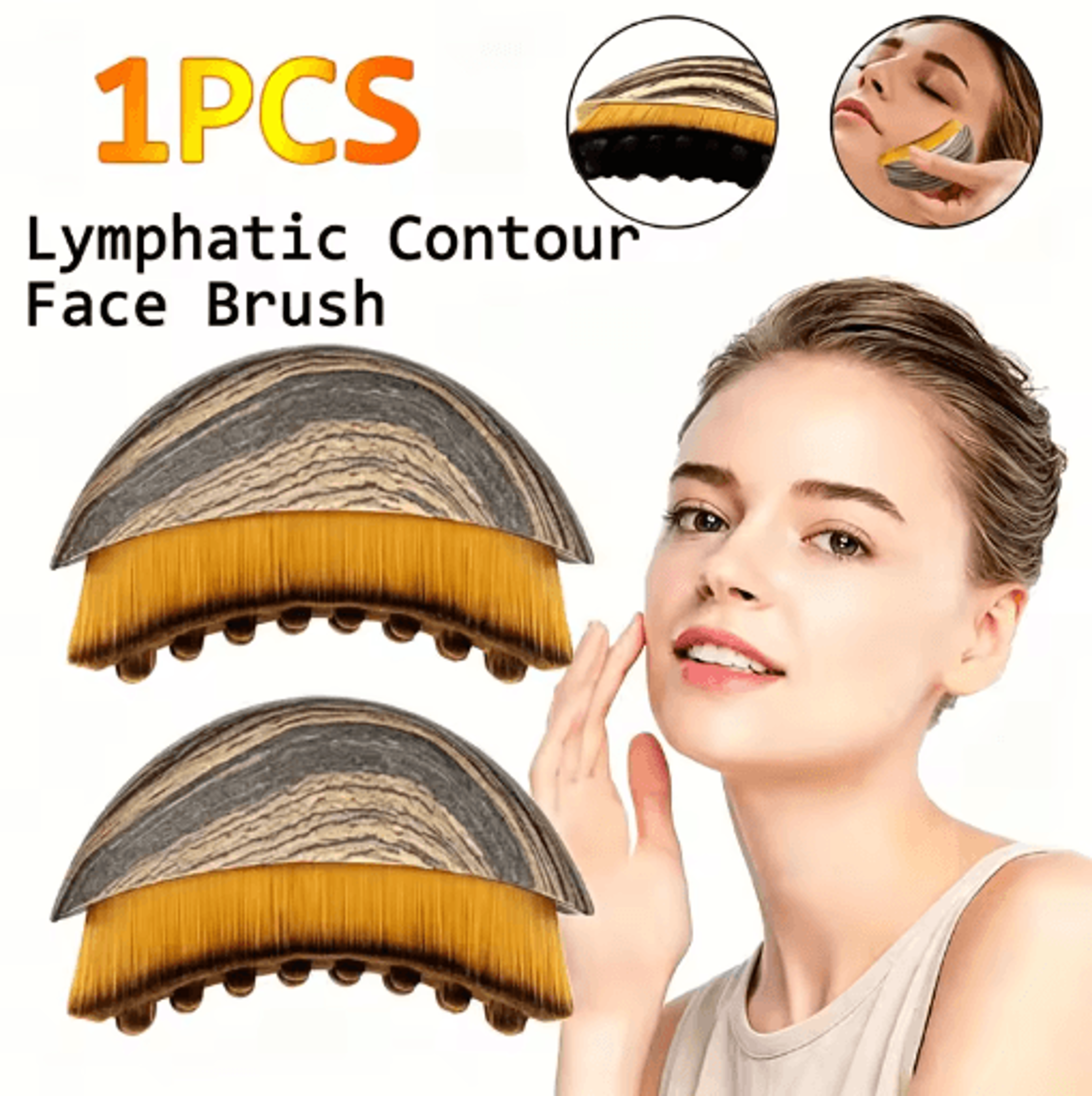 lymphatic contour face brush – ergonomic facial sculpting & massage tool