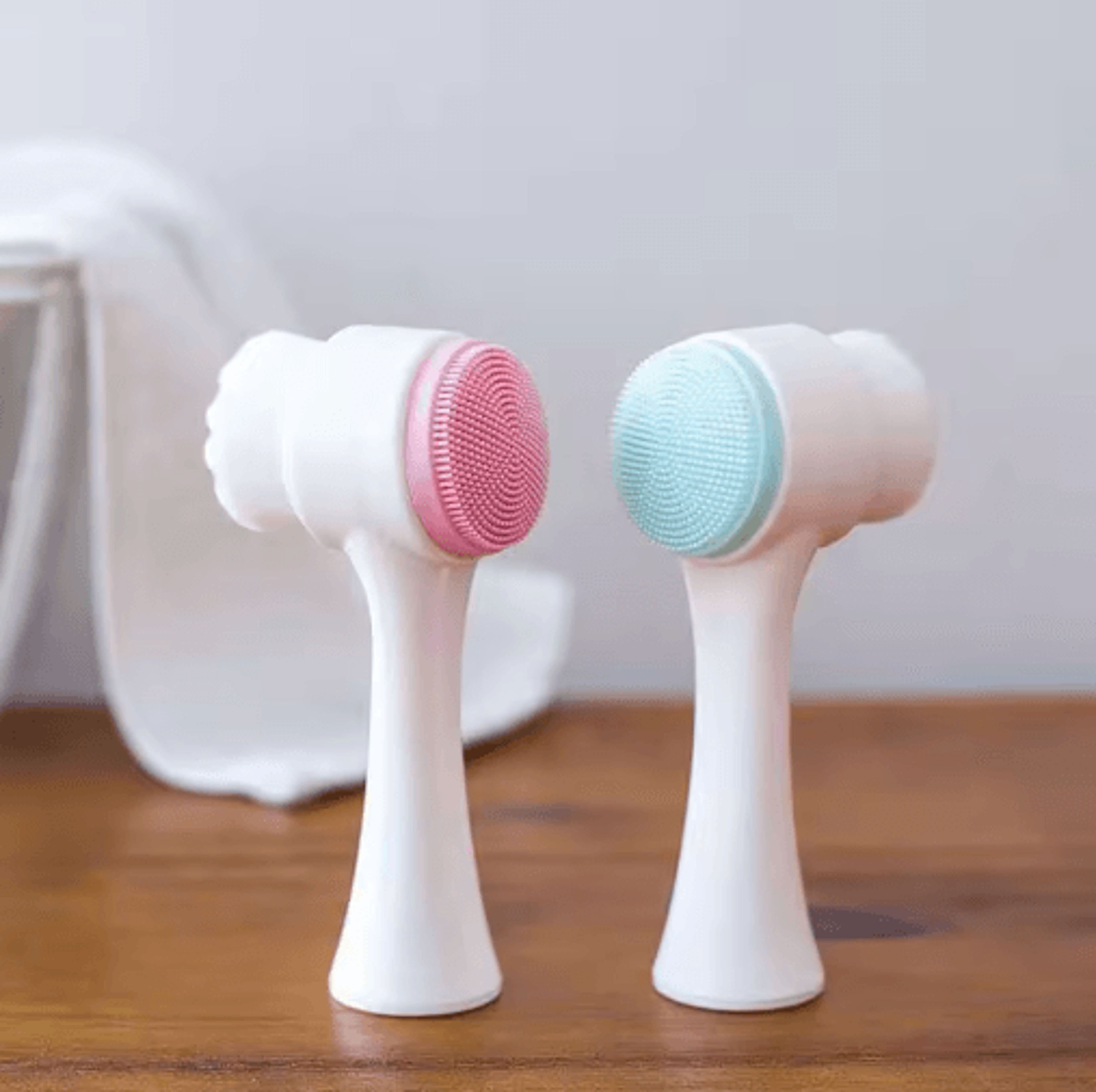 double-sided silicone face cleansing brush – gentle facial scrubber & pore cleansing tool