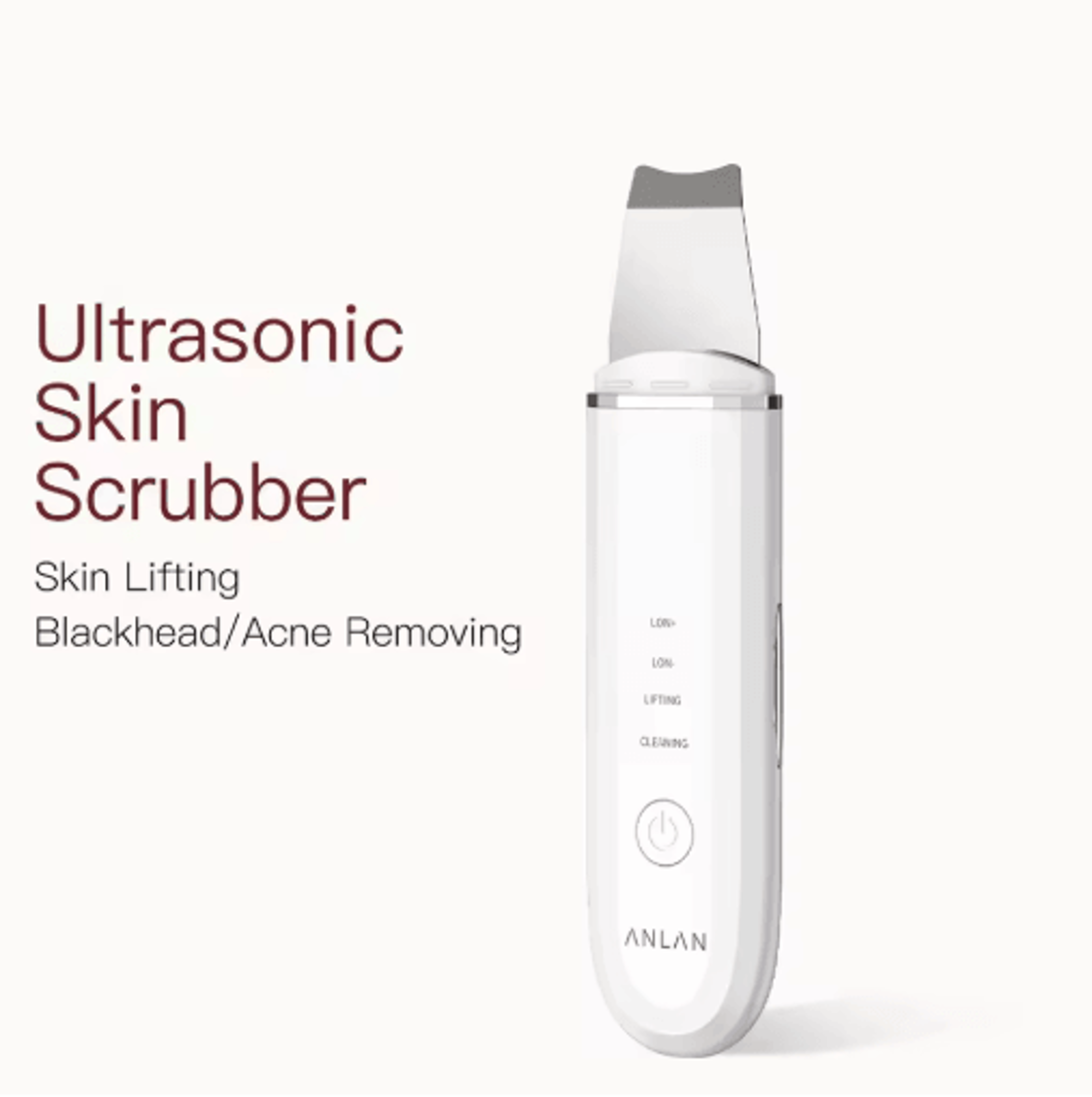 anlan ultrasonic skin scrubber – deep cleansing facial spatula for daily skincare
