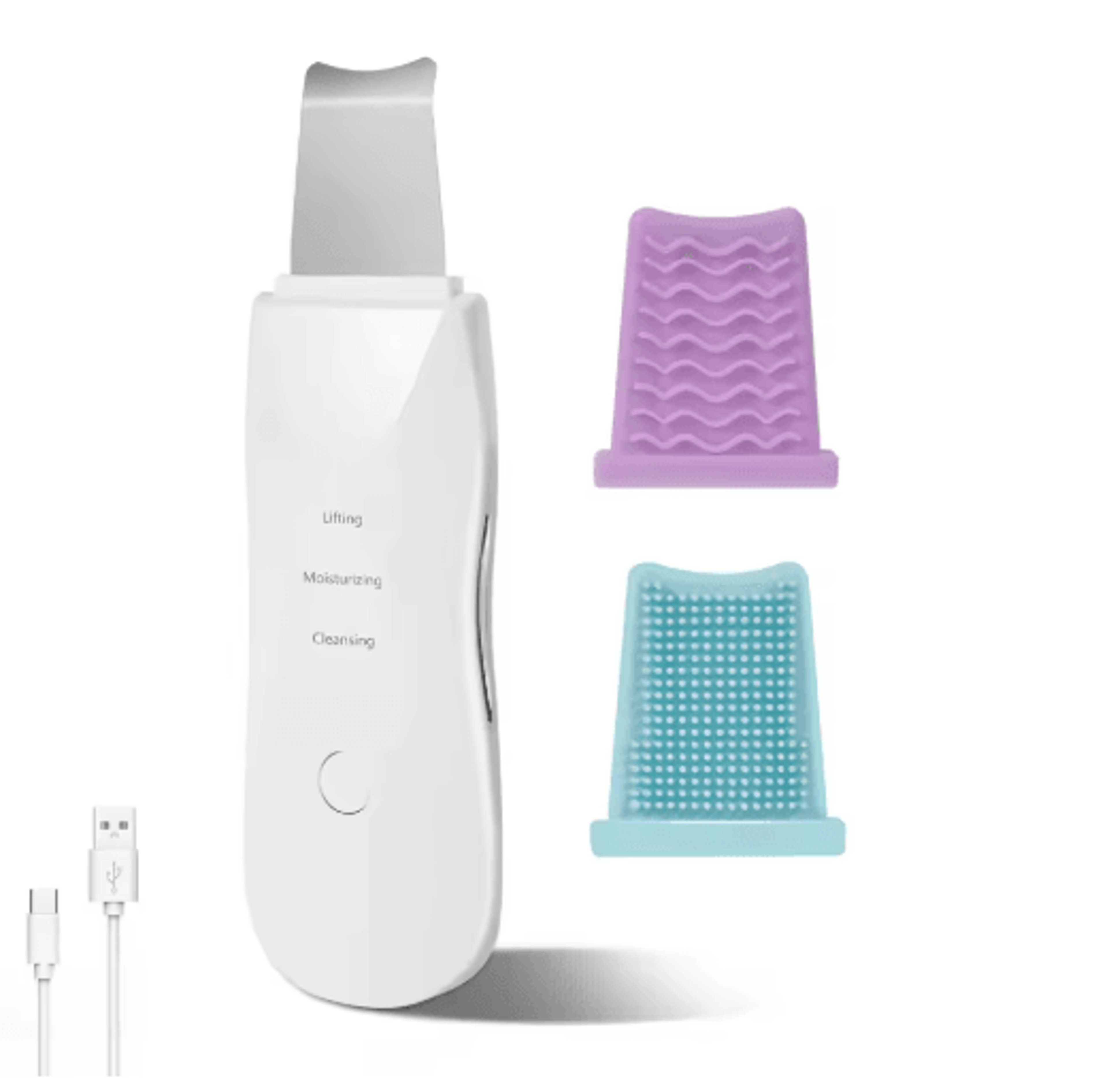 deep vibration facial skin scrubber – face cleansing spatula & blackhead removal tool