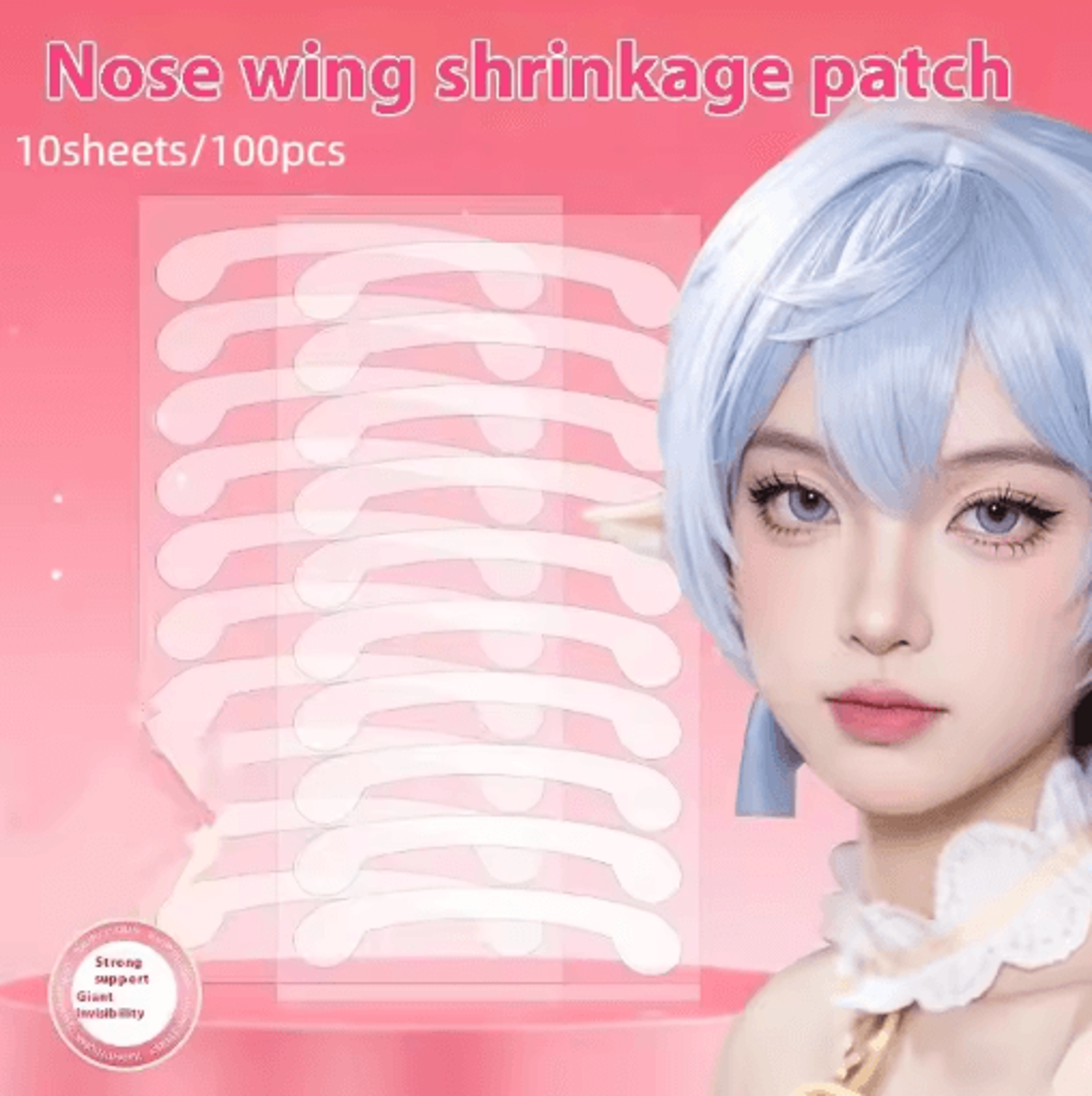 100-piece invisible nose wing patches – nose shaping & makeup support stickersmk