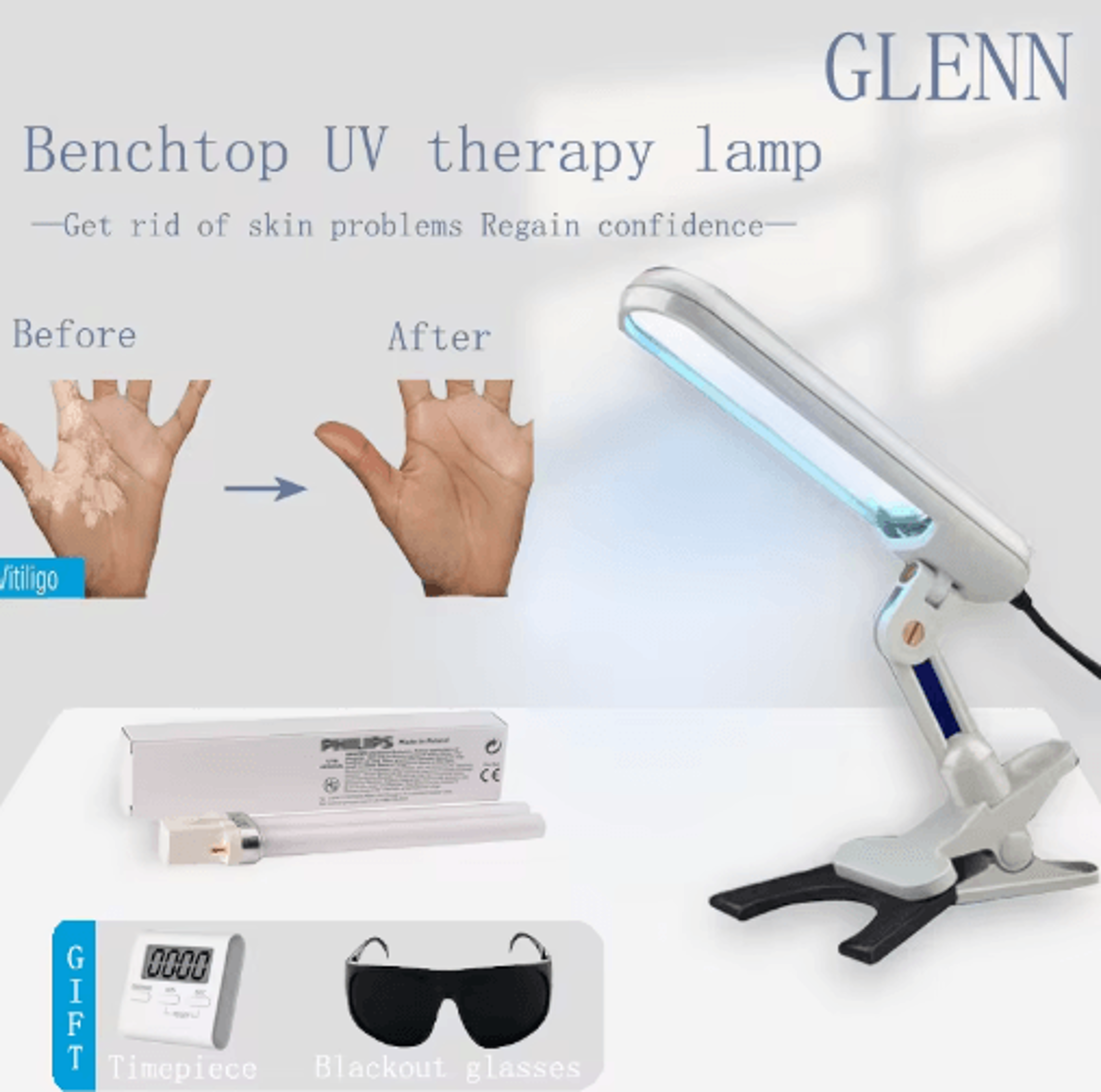 311nm uvb light therapy lamp – portable uvb device for targeted skincare