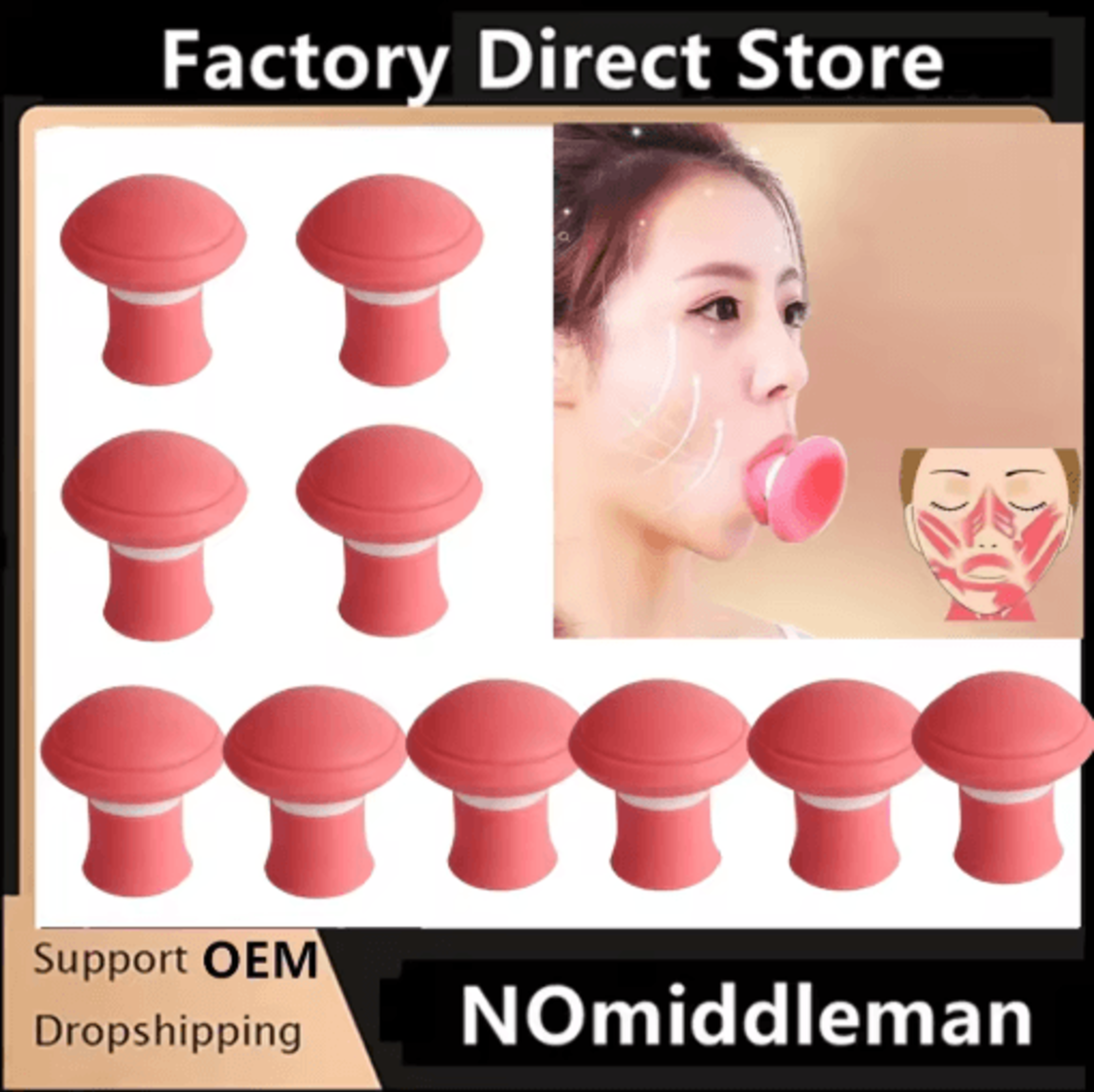 silicone facial massager & masseter trainer – face exercise and massage tool (1/2/3/5/10 pcs)