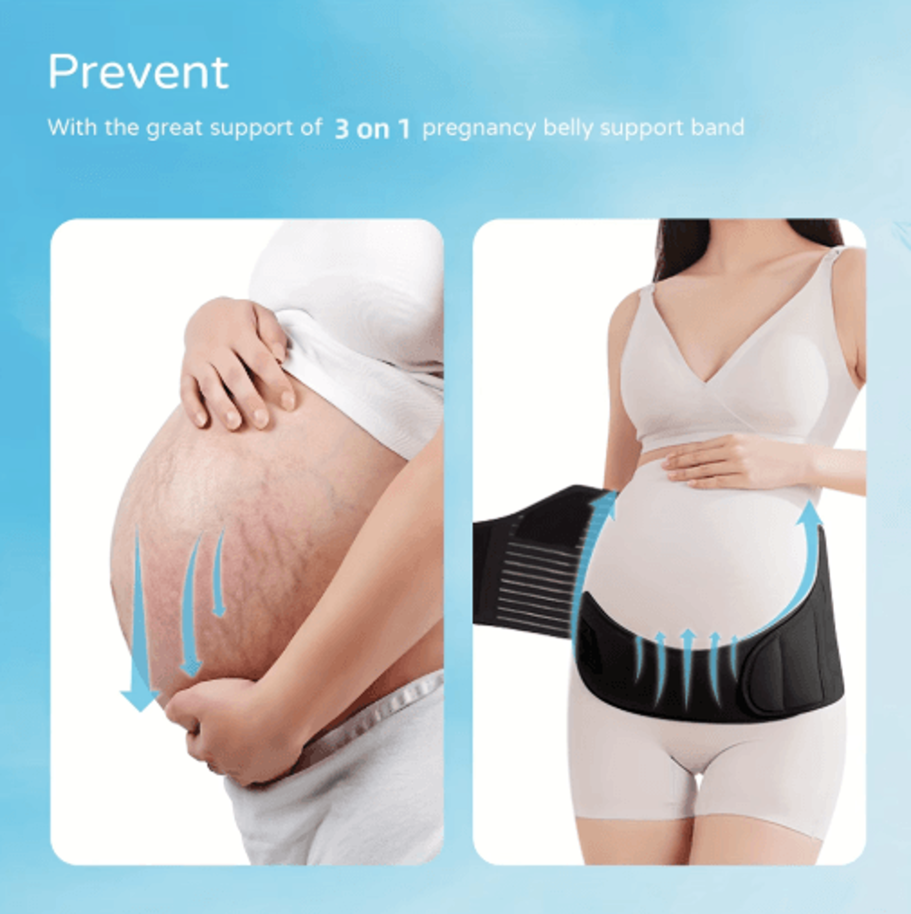 adjustable maternity belly band – pregnancy support belt for belly & back comfort