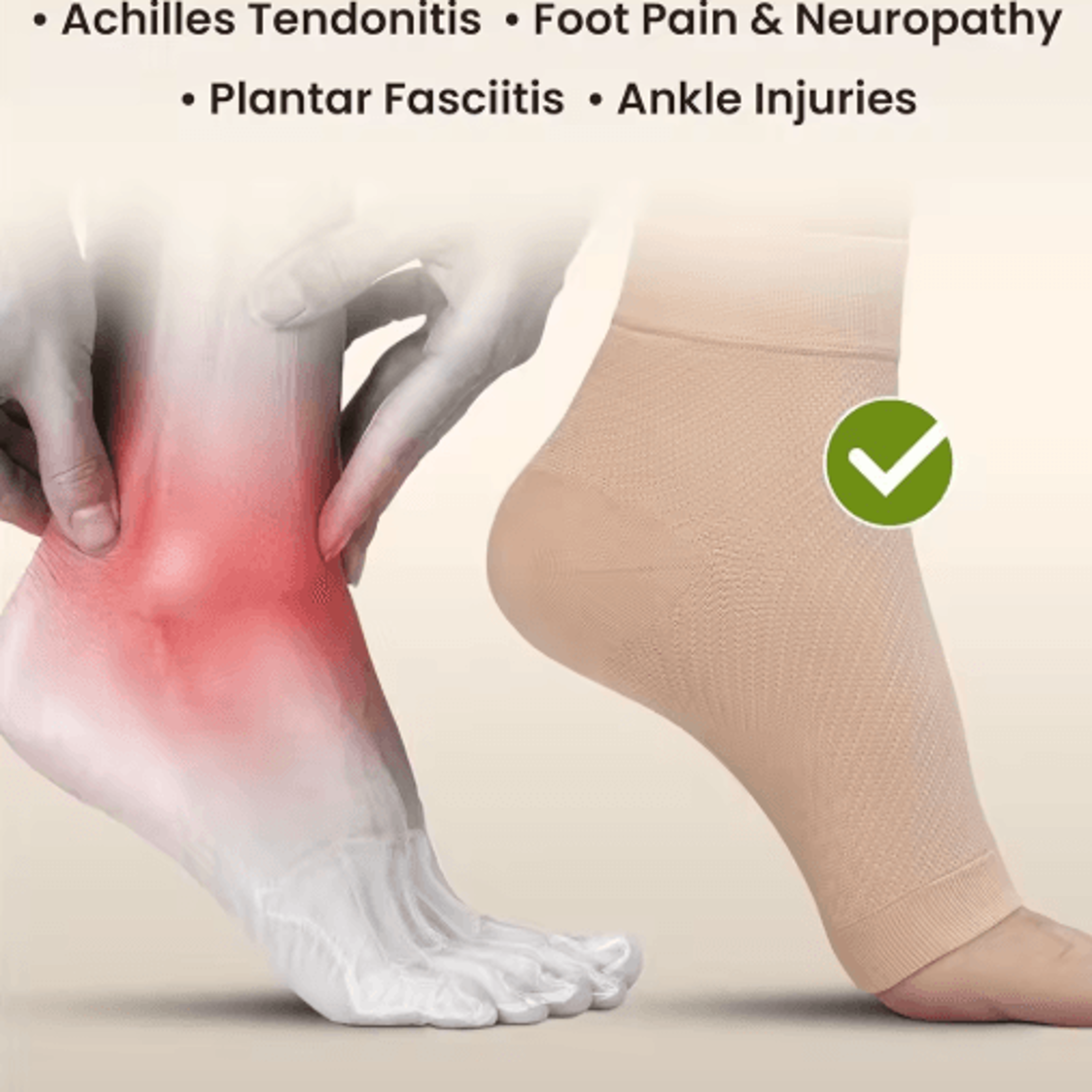 open-toe ankle compression sleeve – foot arch support for everyday comfort