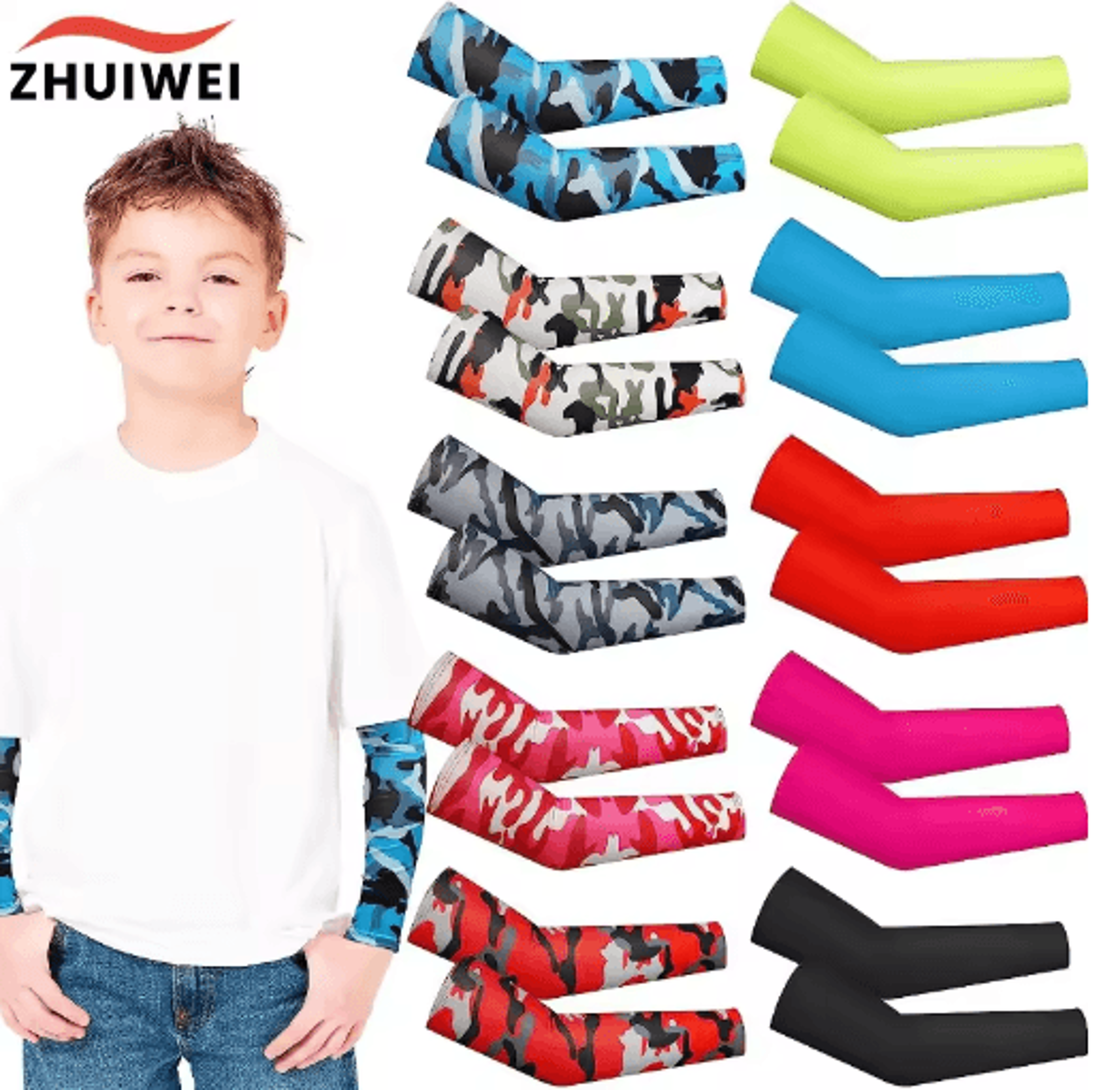 kids uv protection cooling arm sleeves – compression arm covers for outdoor sports (1 pair)