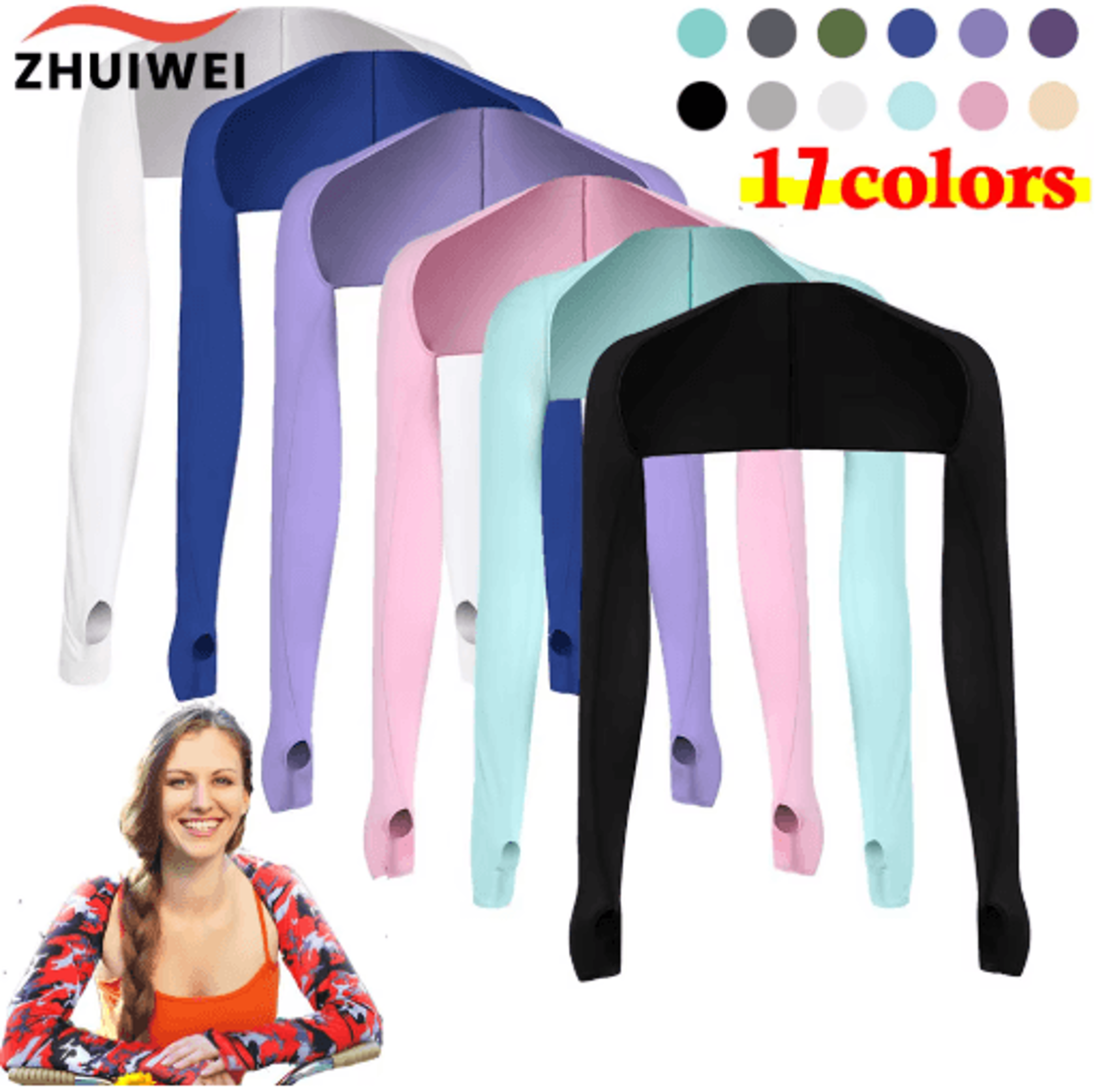 one-piece ice silk uv arm sleeves – ultra-thin sun protection long gloves