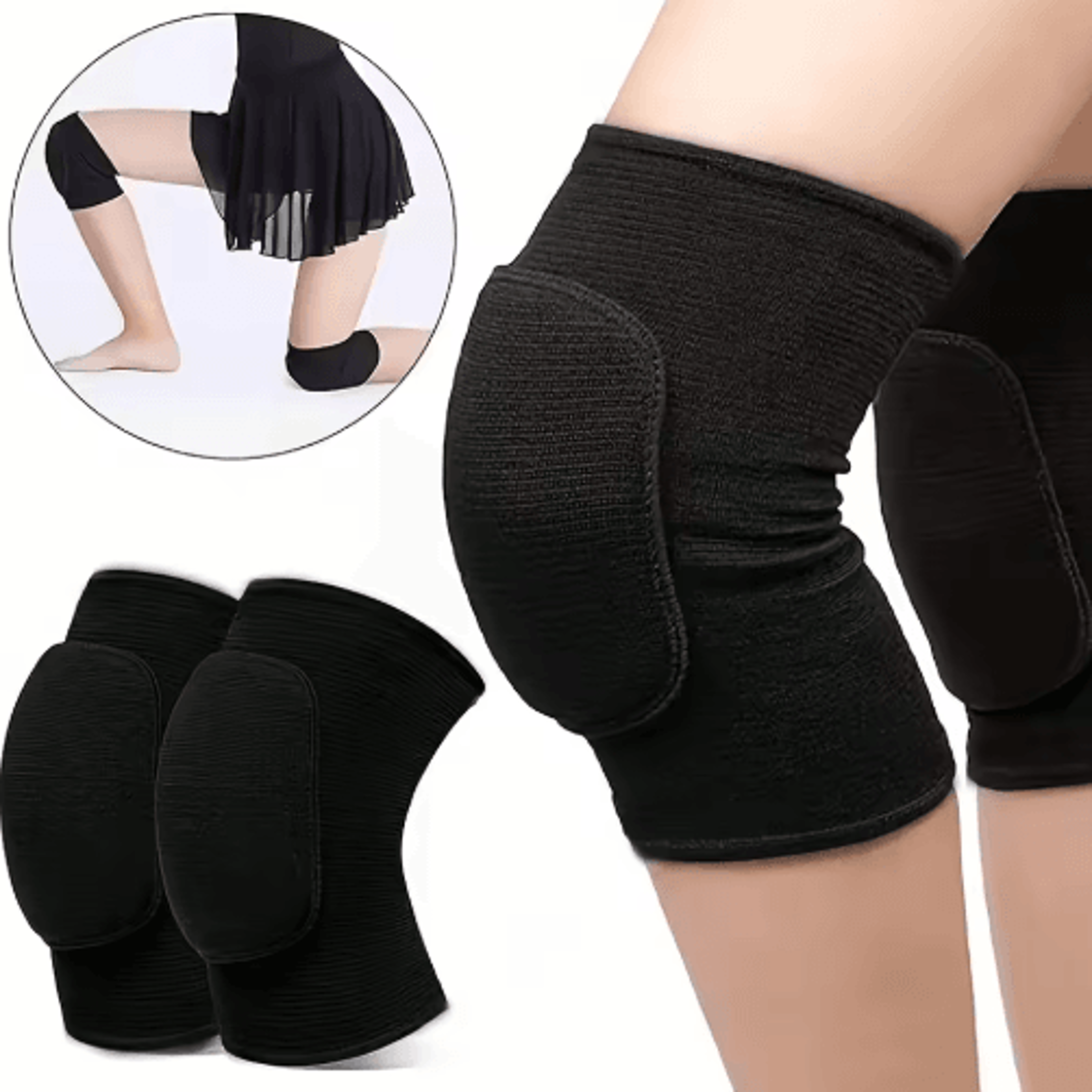 2-piece sponge knee pads – knee support for volleyball, dance, yoga & sports
