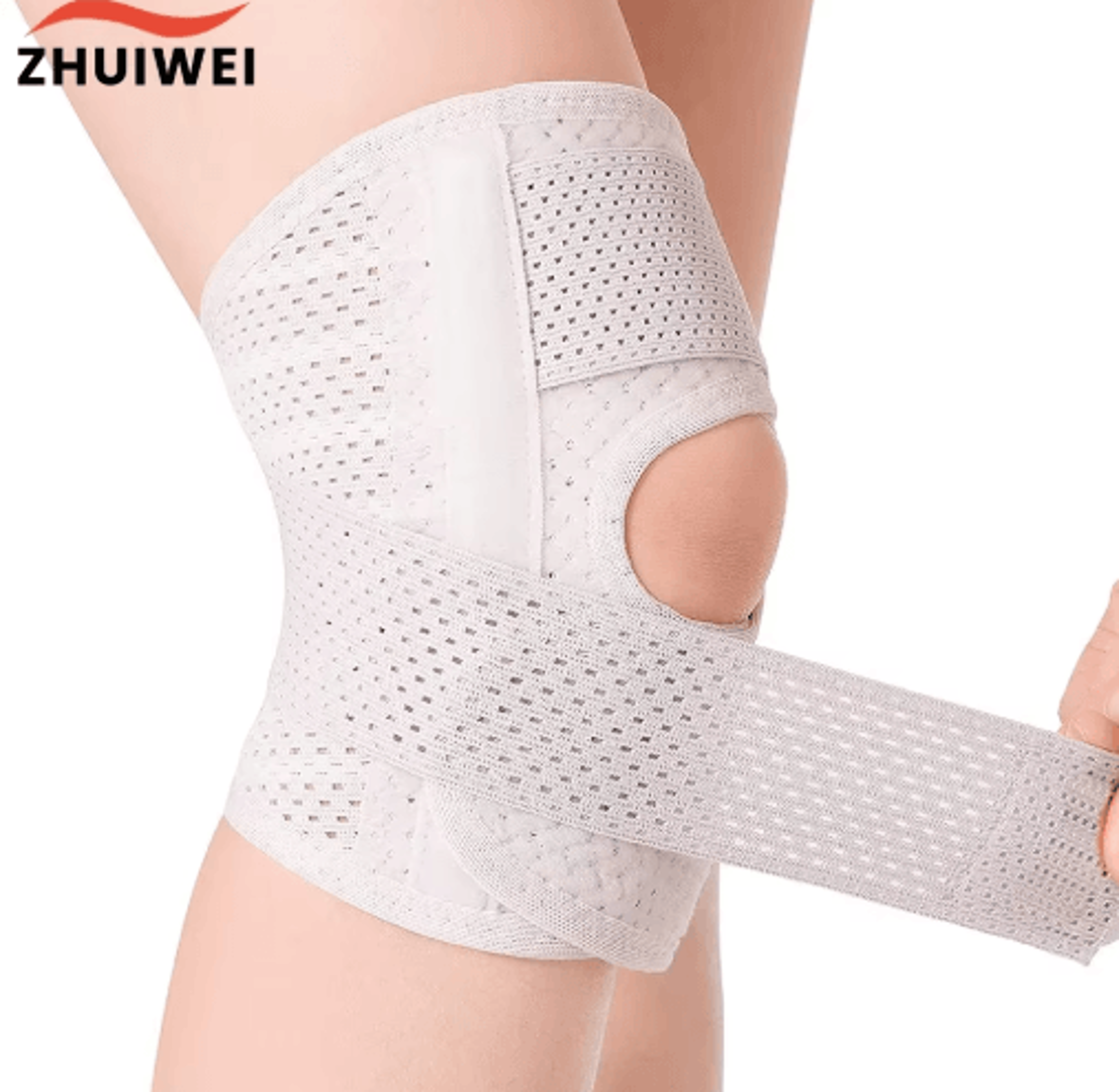 knee brace with side stabilizers – breathable adjustable knee support