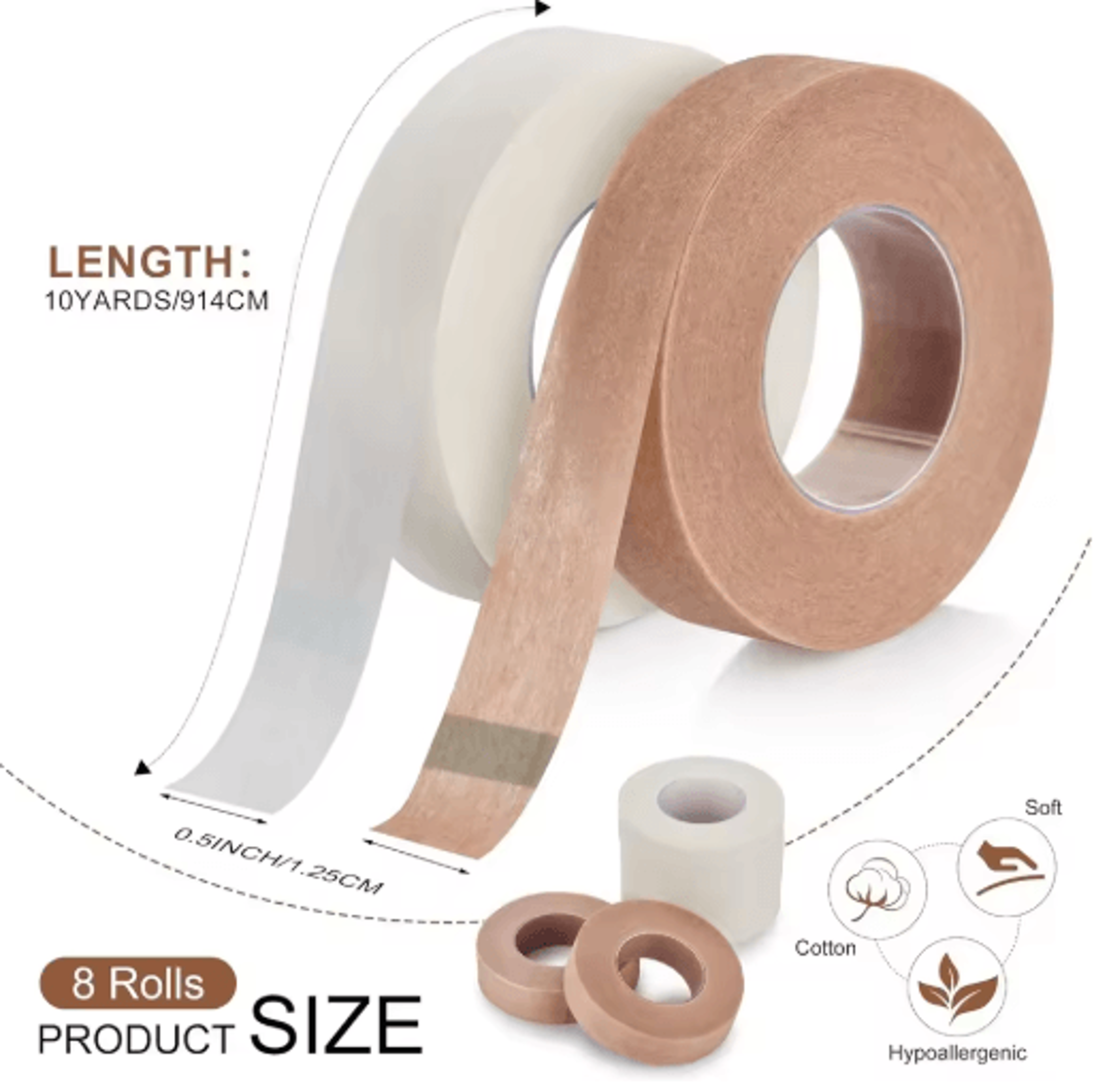 2 rolls hypoallergenic nose tape – medical paper tape for rhinoplasty care