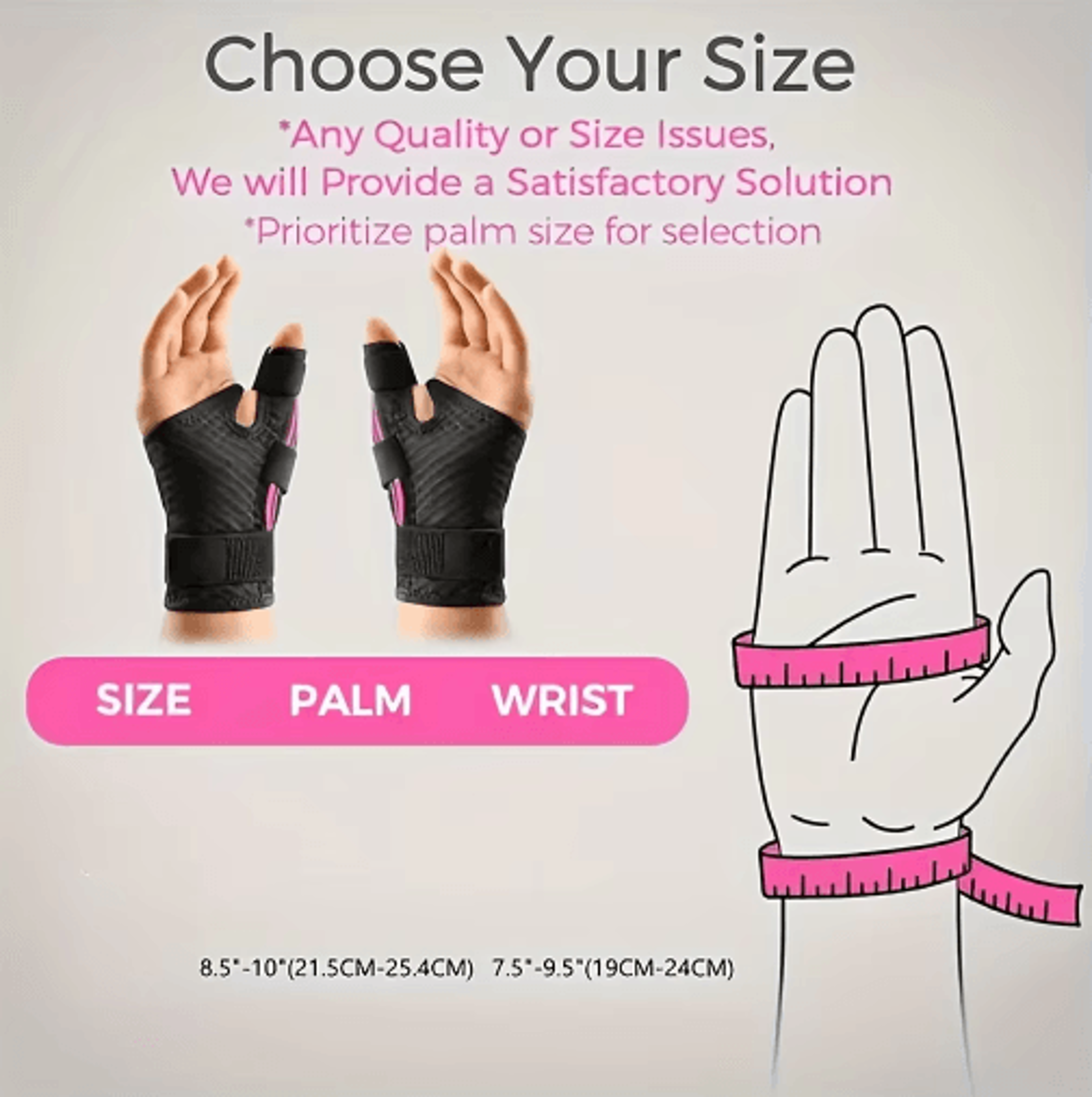 2-piece ergonomic thumb brace – adjustable thumb splint for left or right hand