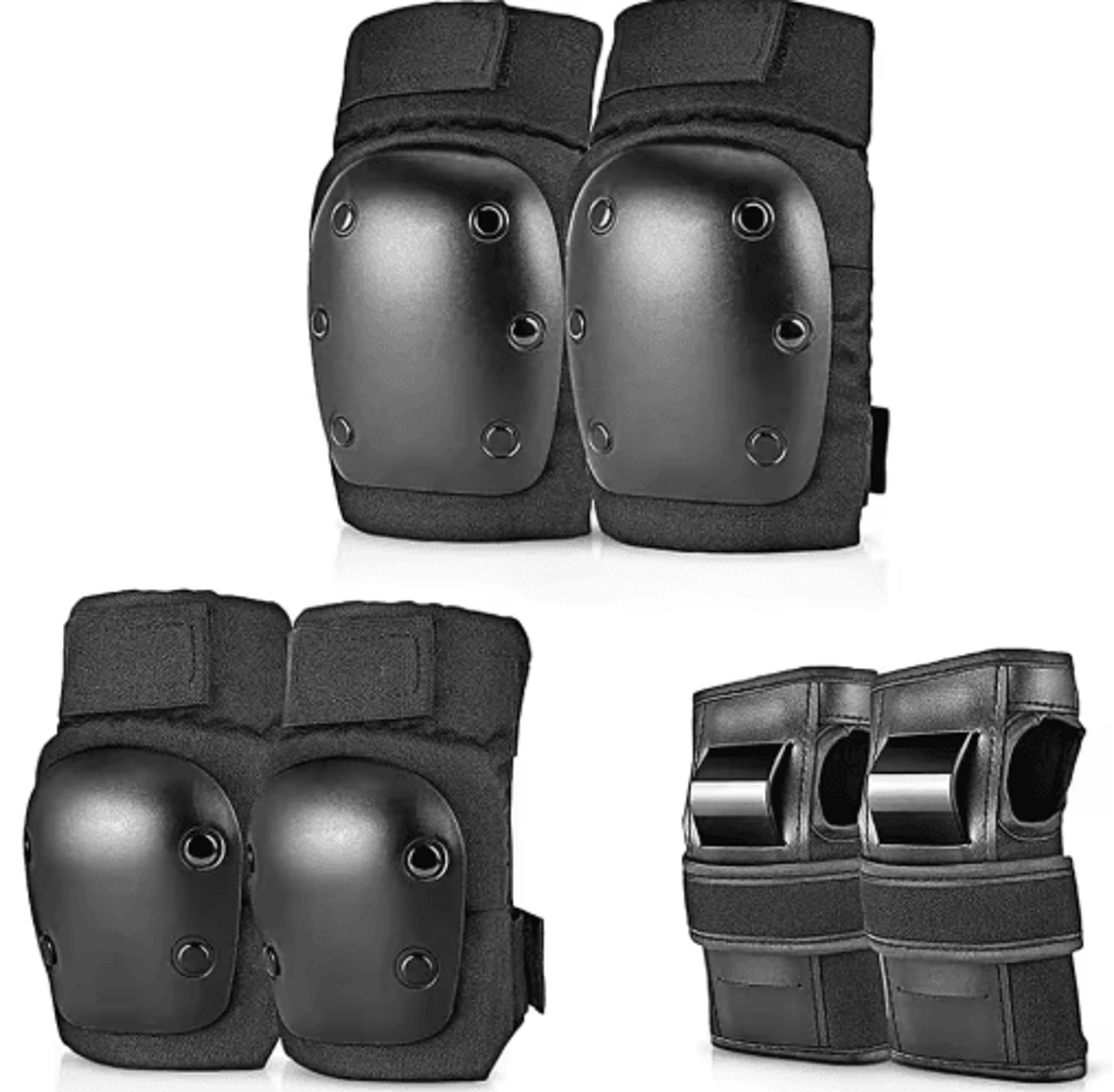 6-in-1 protective gear set – knee pads, elbow pads & wrist guards for adults & youth