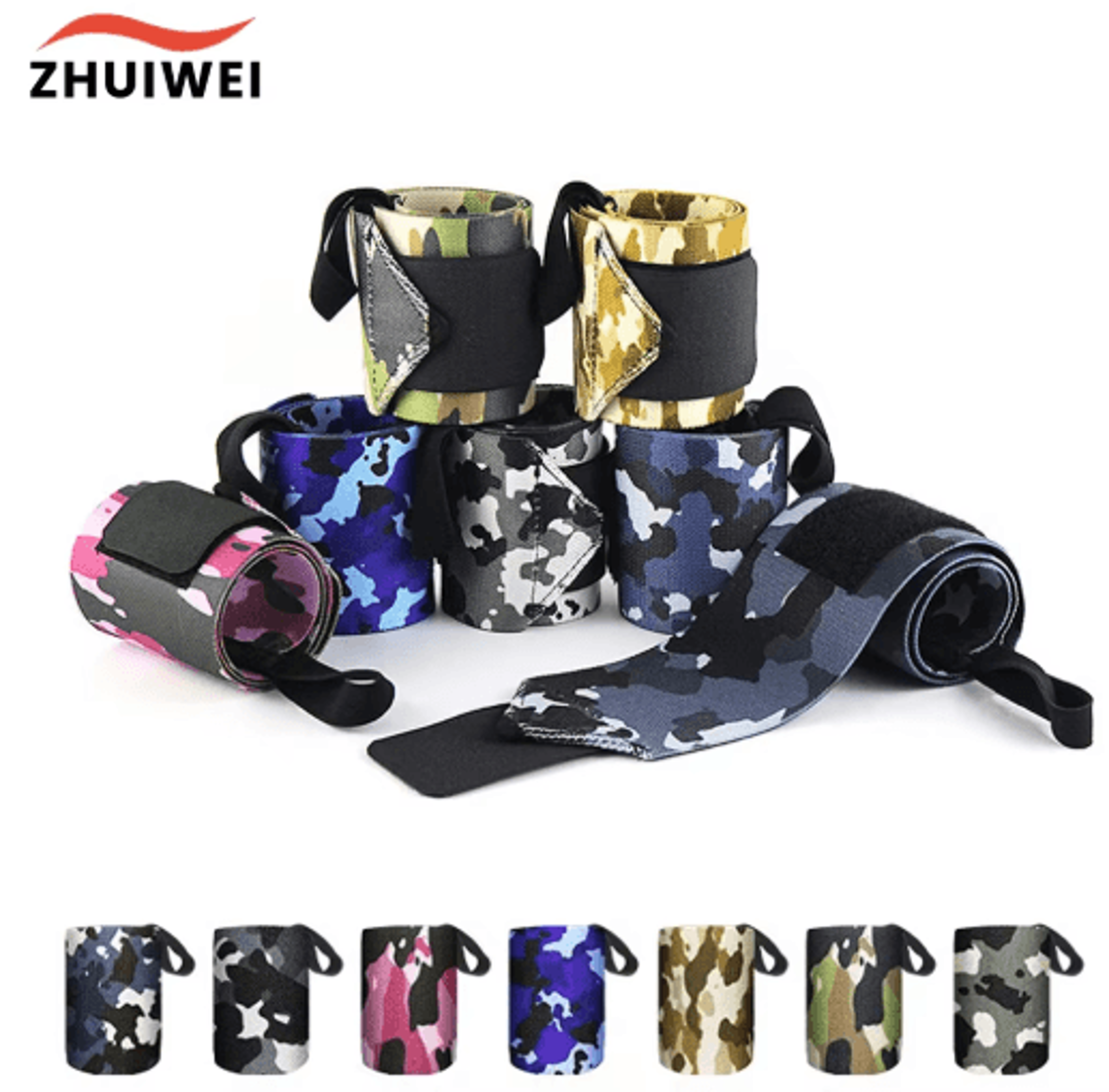 1pc adjustable wrist support gym strap – camouflage elastic wrist wrap for weightlifting & fitness