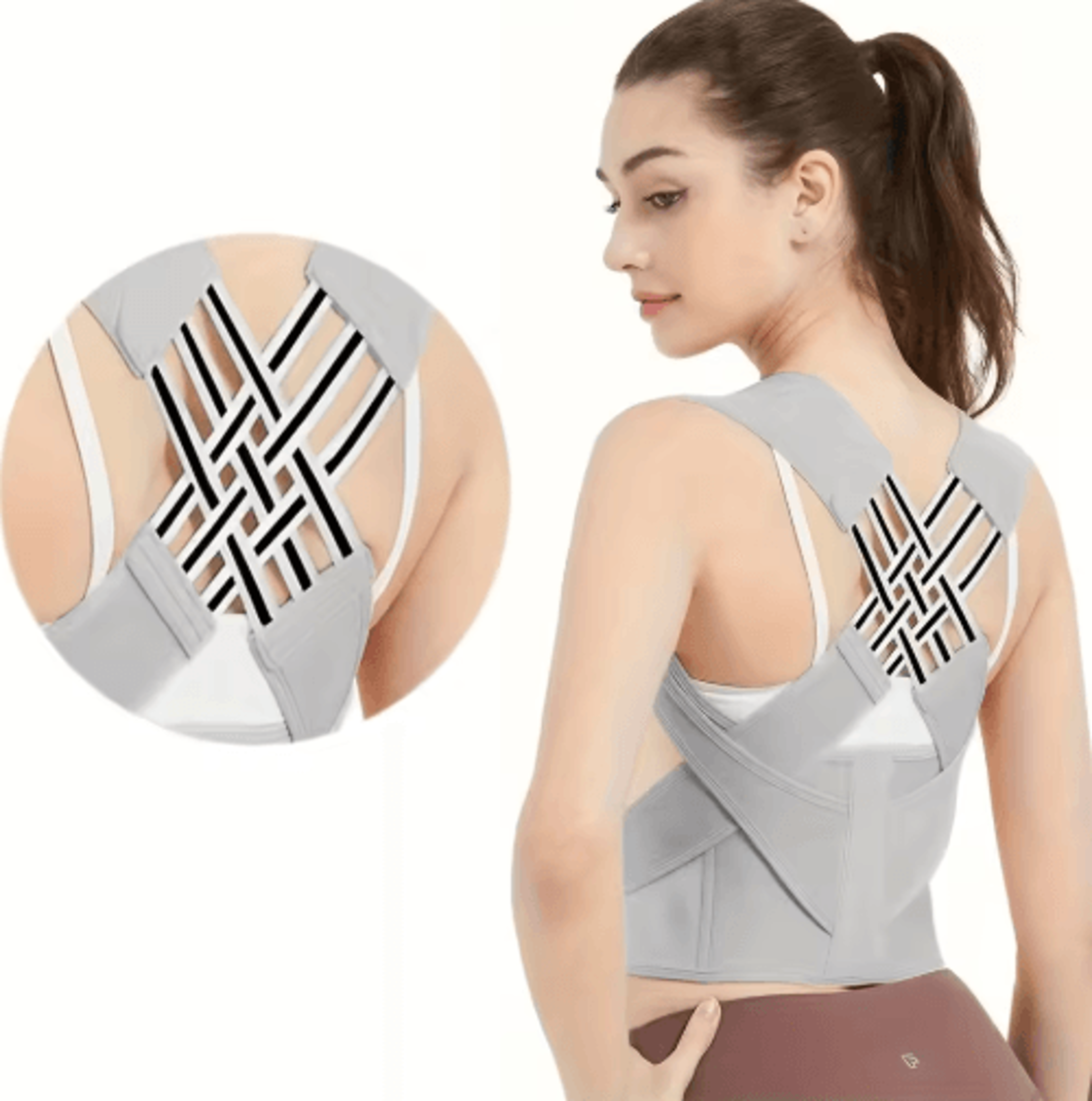 breathable back posture corrector brace – adjustable back support belt for women, students & kids