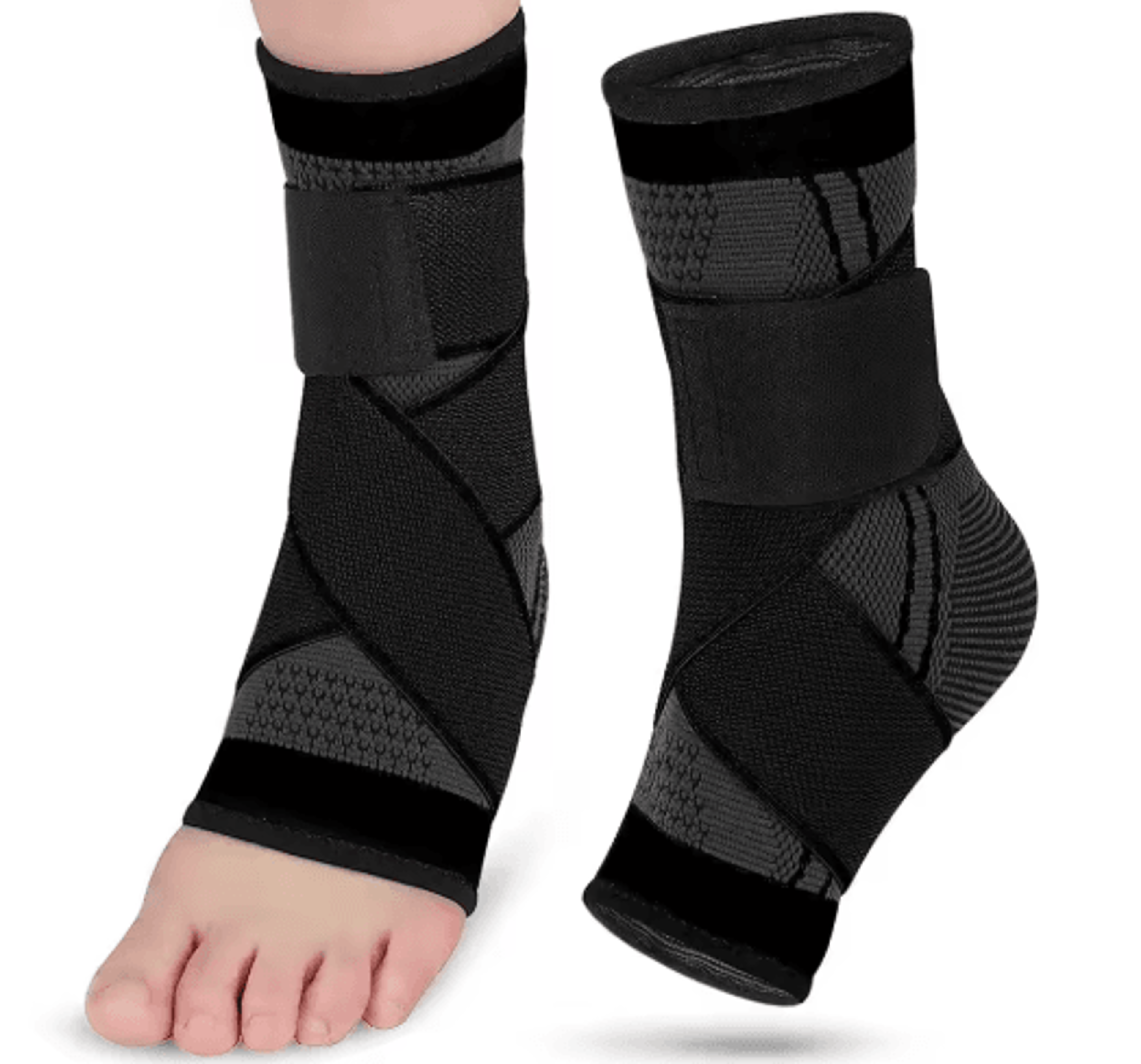adjustable ankle brace compression sleeve – elastic foot stabilizer with arch support