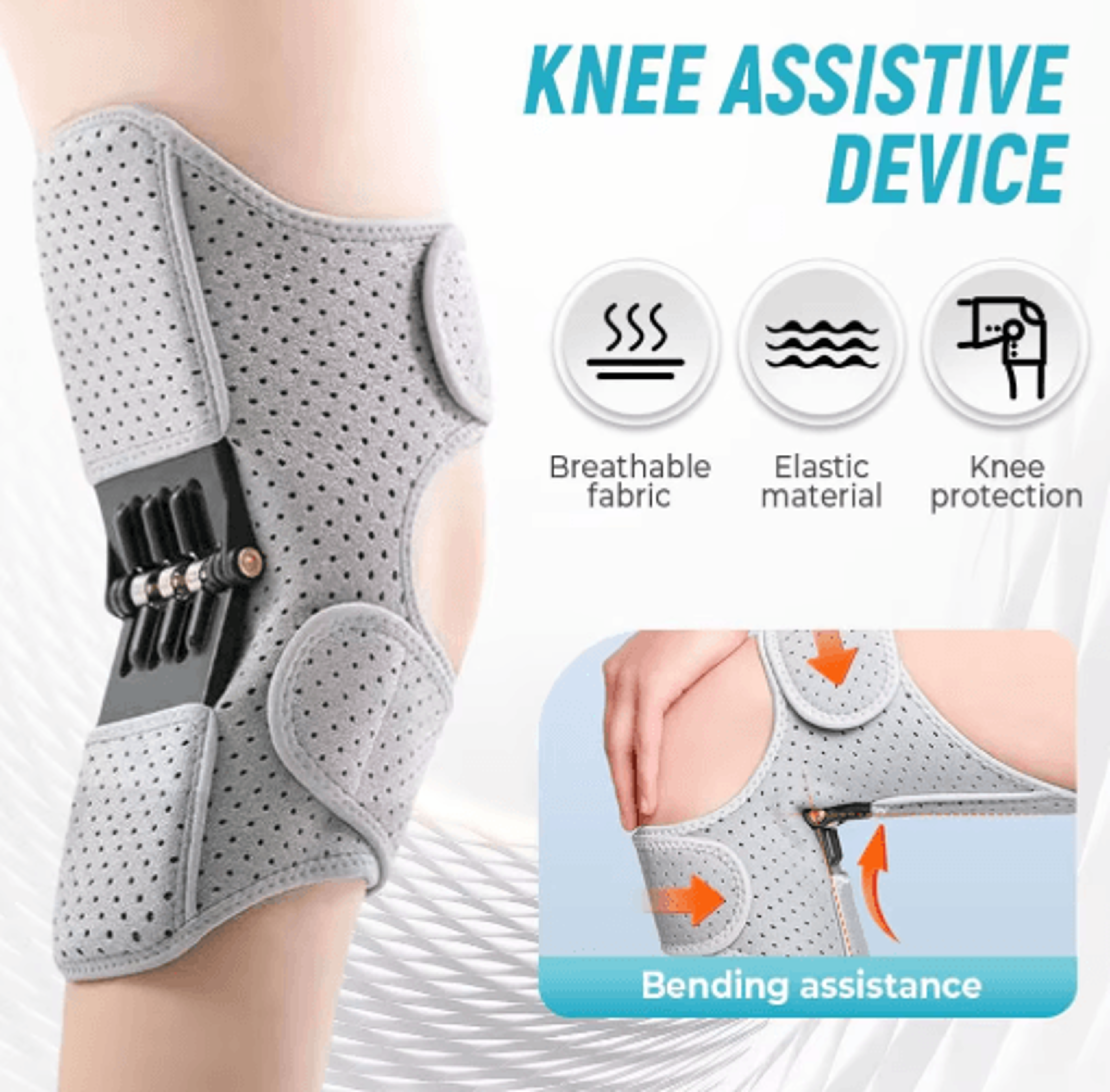 1pc spring knee support brace – compression knee pad with power lift assistance