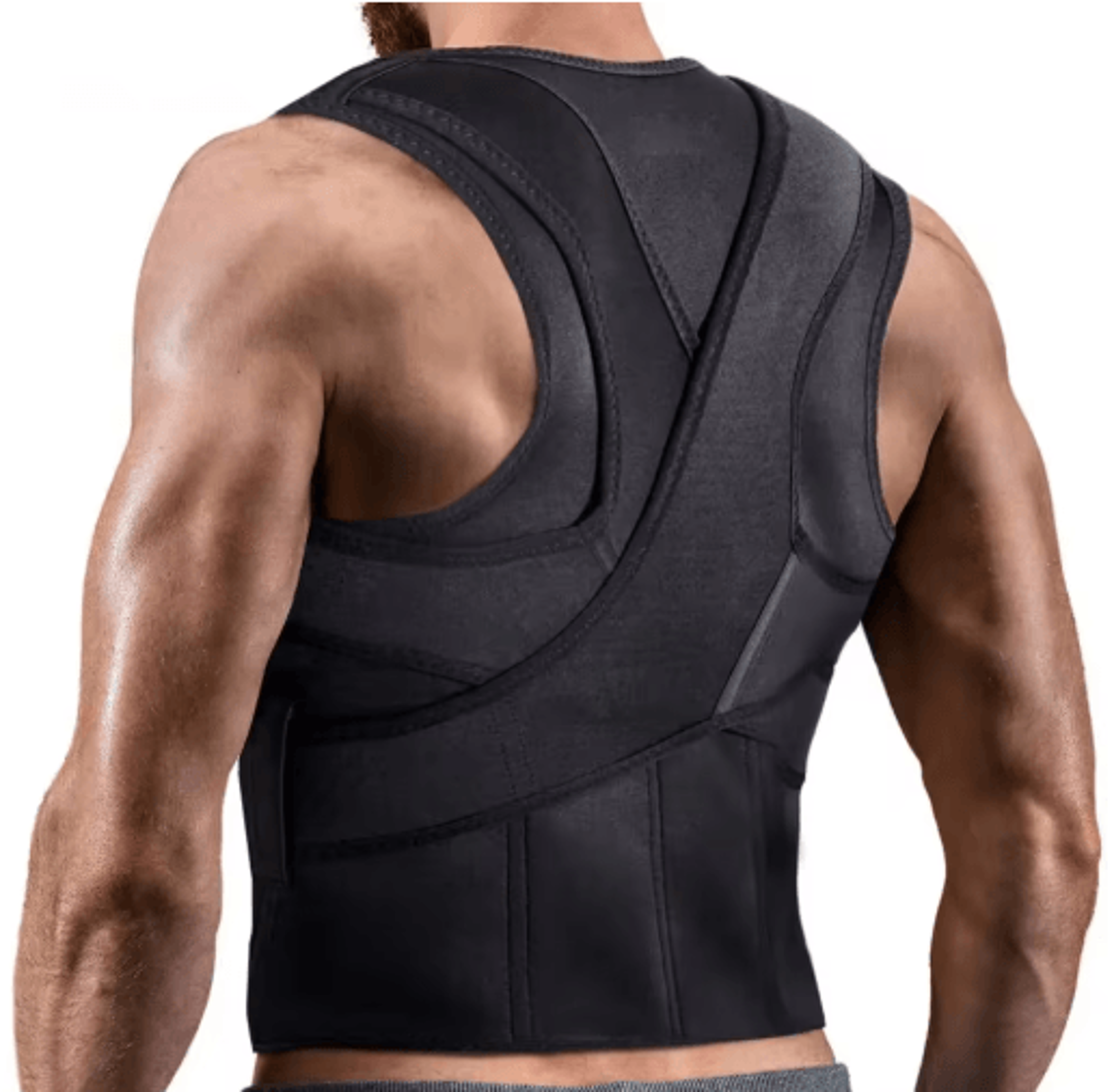 full back posture corrector for men – adjustable upper & lower back support brace