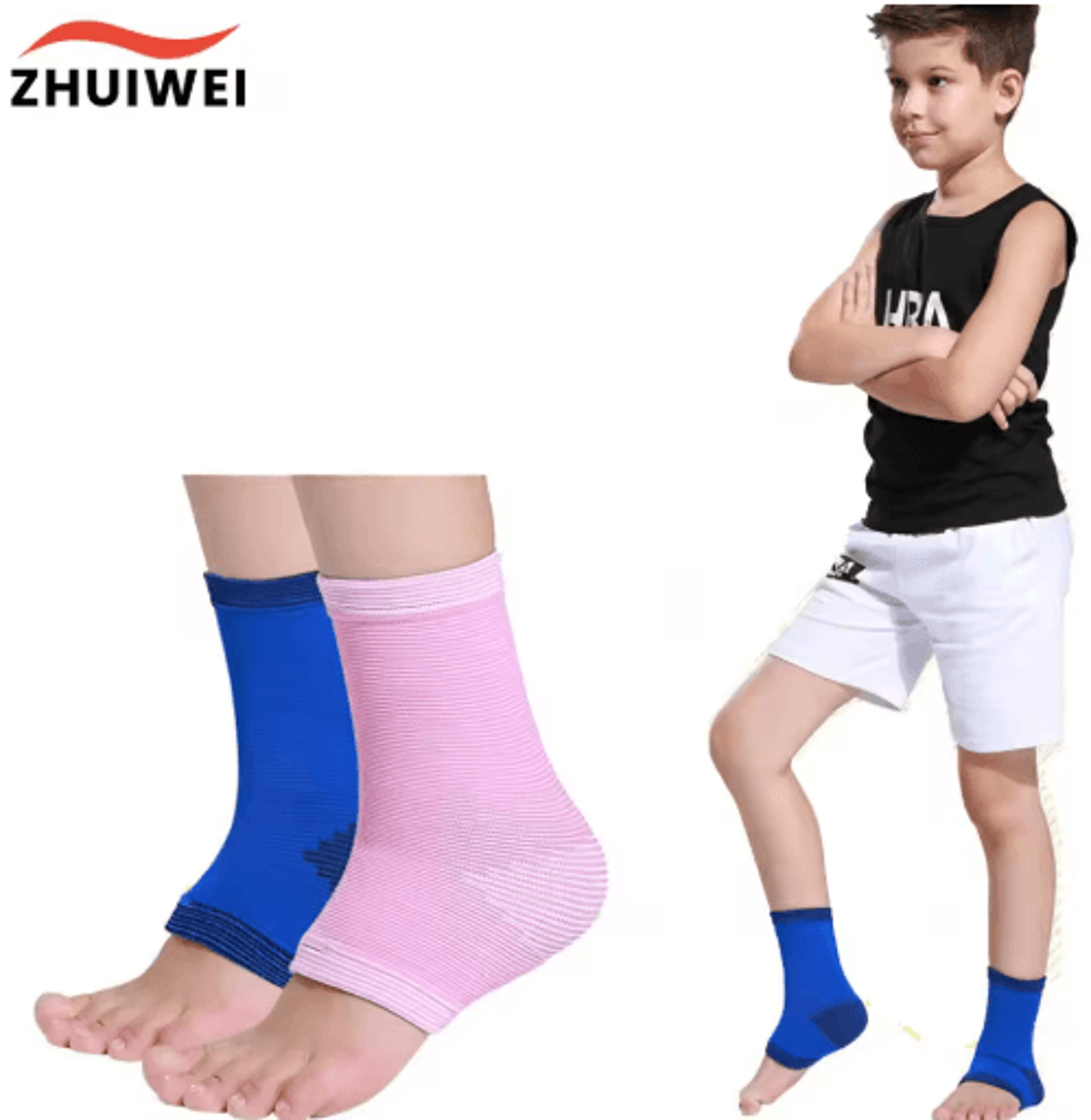 kids ankle compression brace support – 1 pair elastic ankle sleeves for sports & active play
