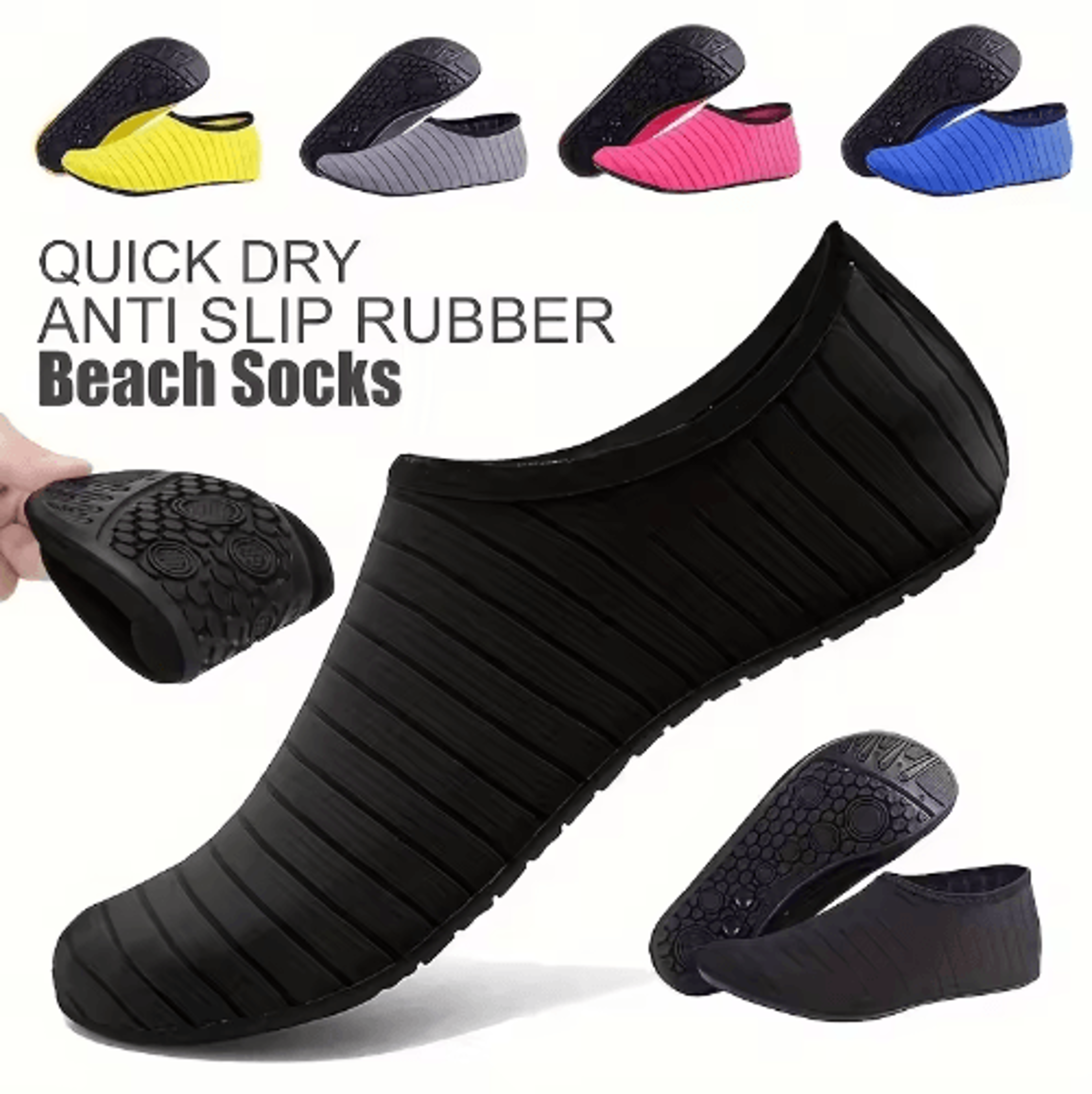 1 pair barefoot water shoes – quick-dry non-slip beach & swim shoes for men and women