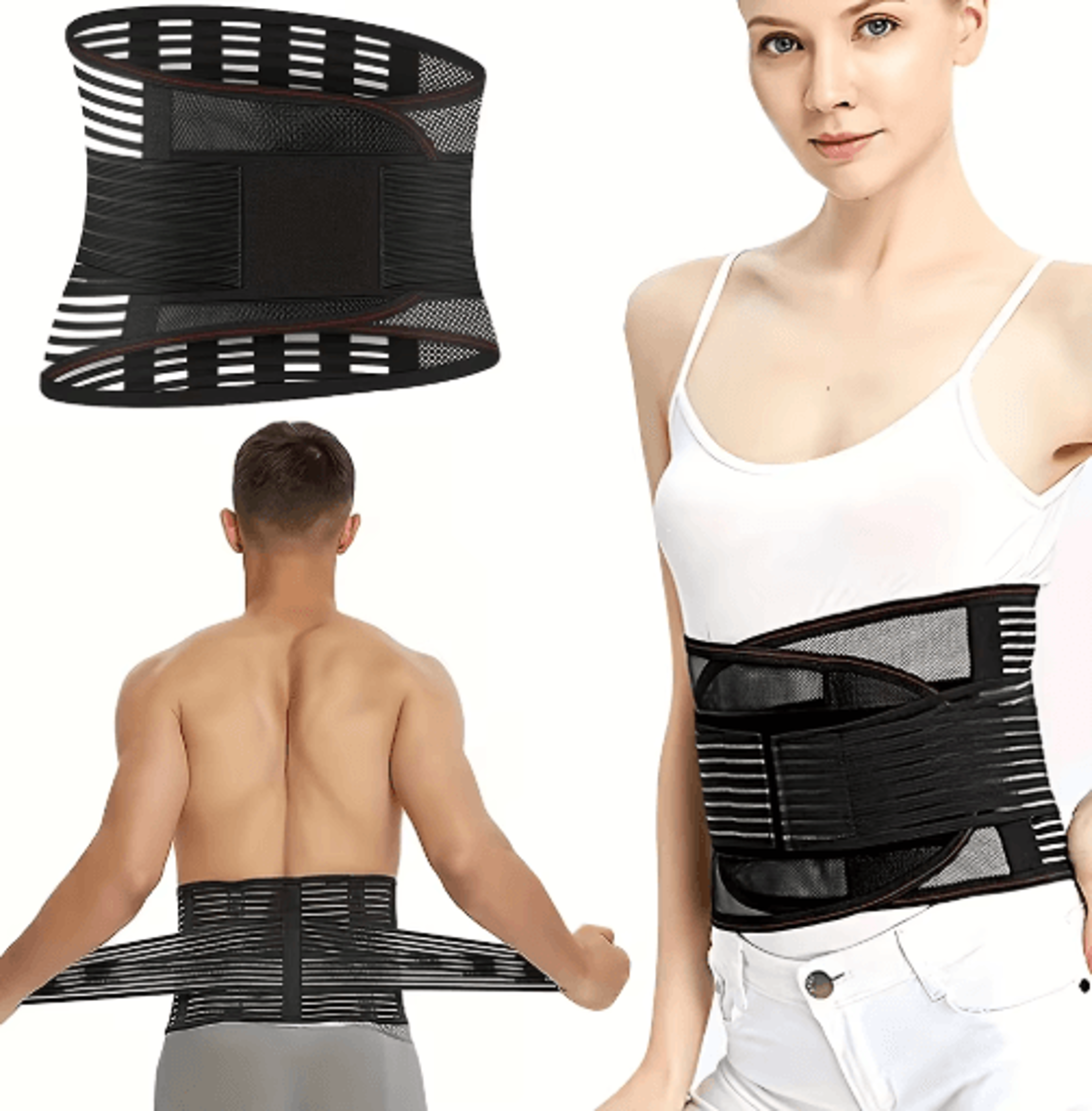 lower back brace – adjustable lumbar support belt for work, lifting & everyday support