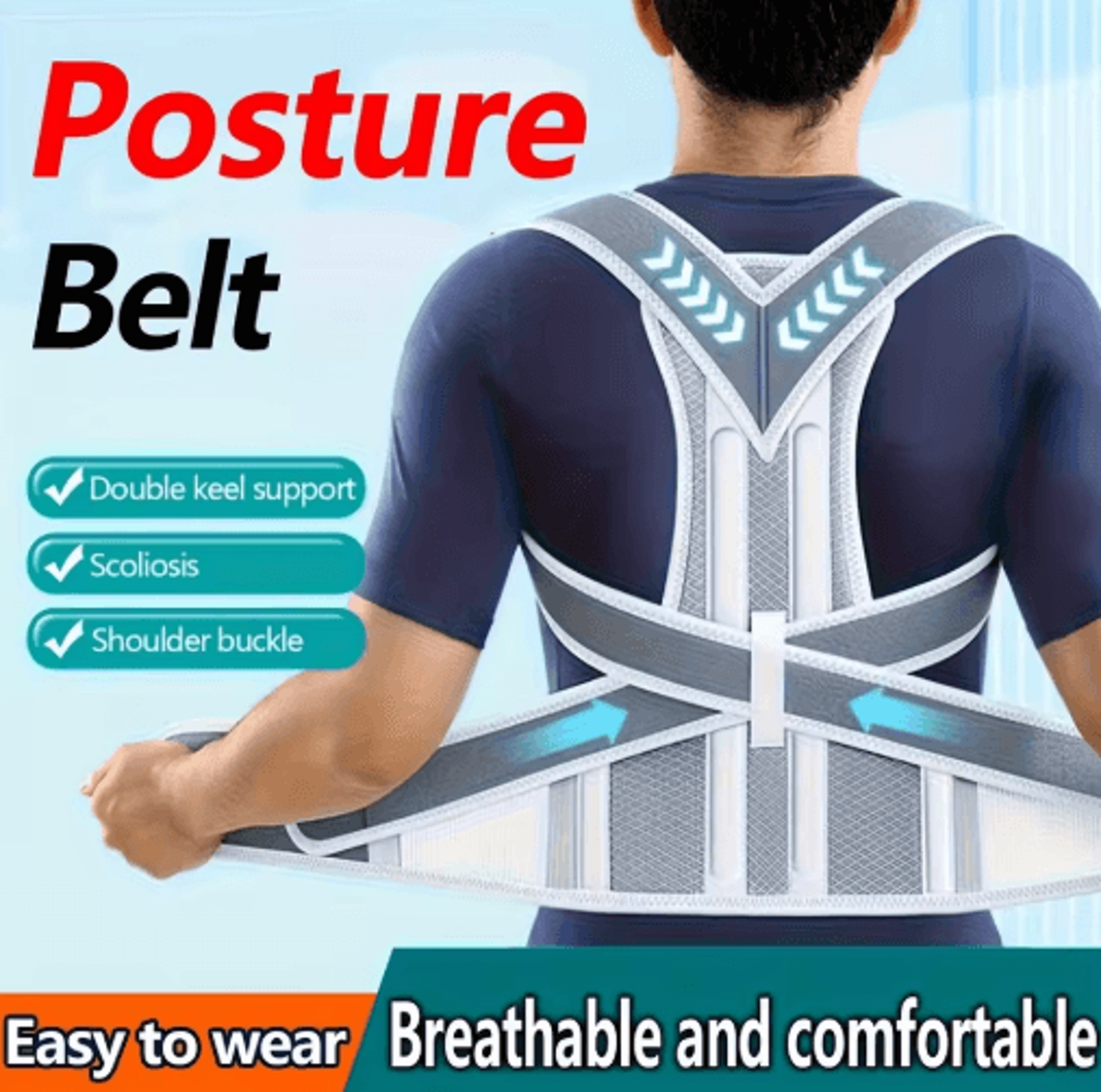 universal posture corrector belt – adjustable back support brace for men & women