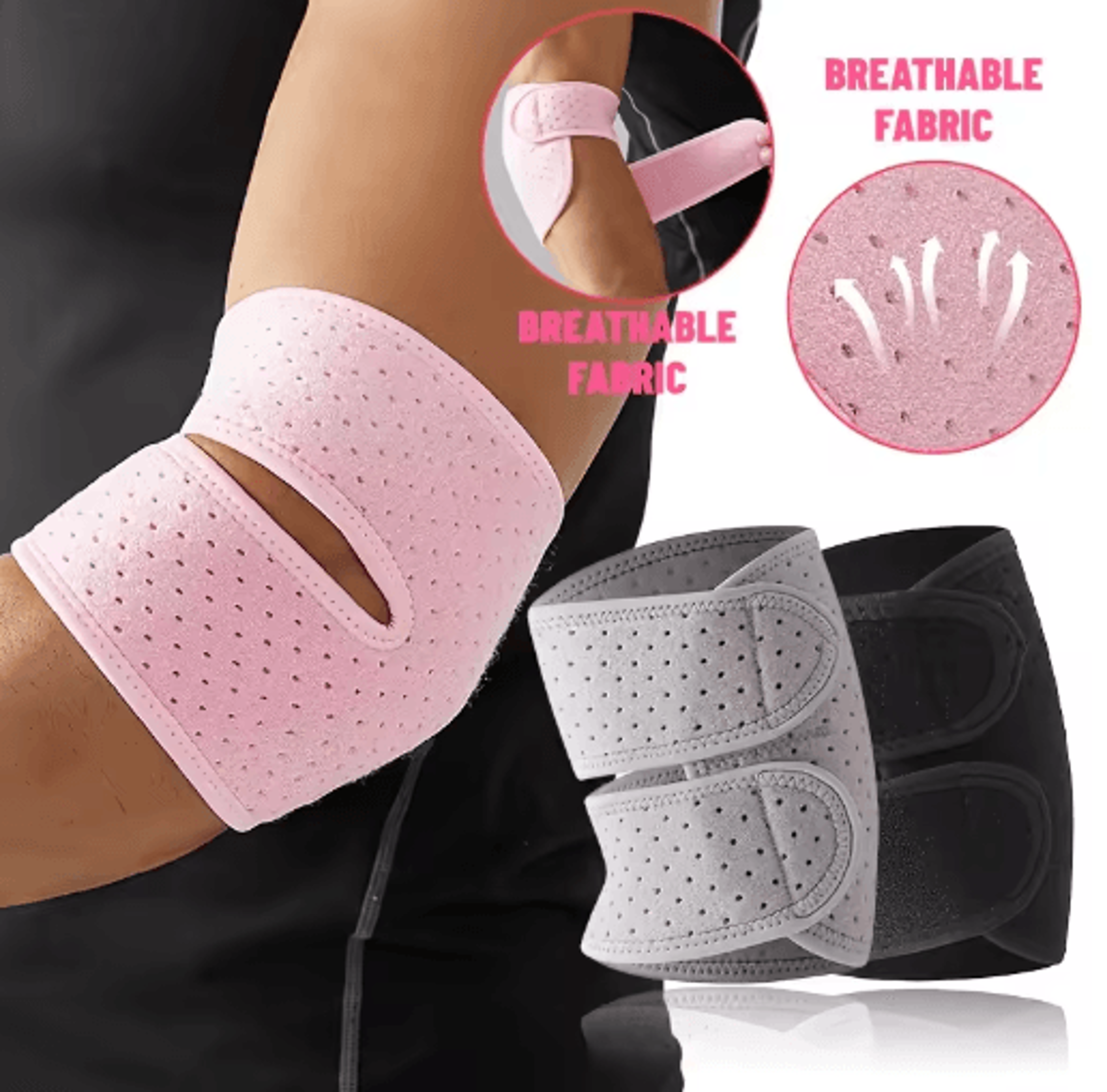adjustable compression elbow brace – breathable open-design support sleeve for sports & daily activities