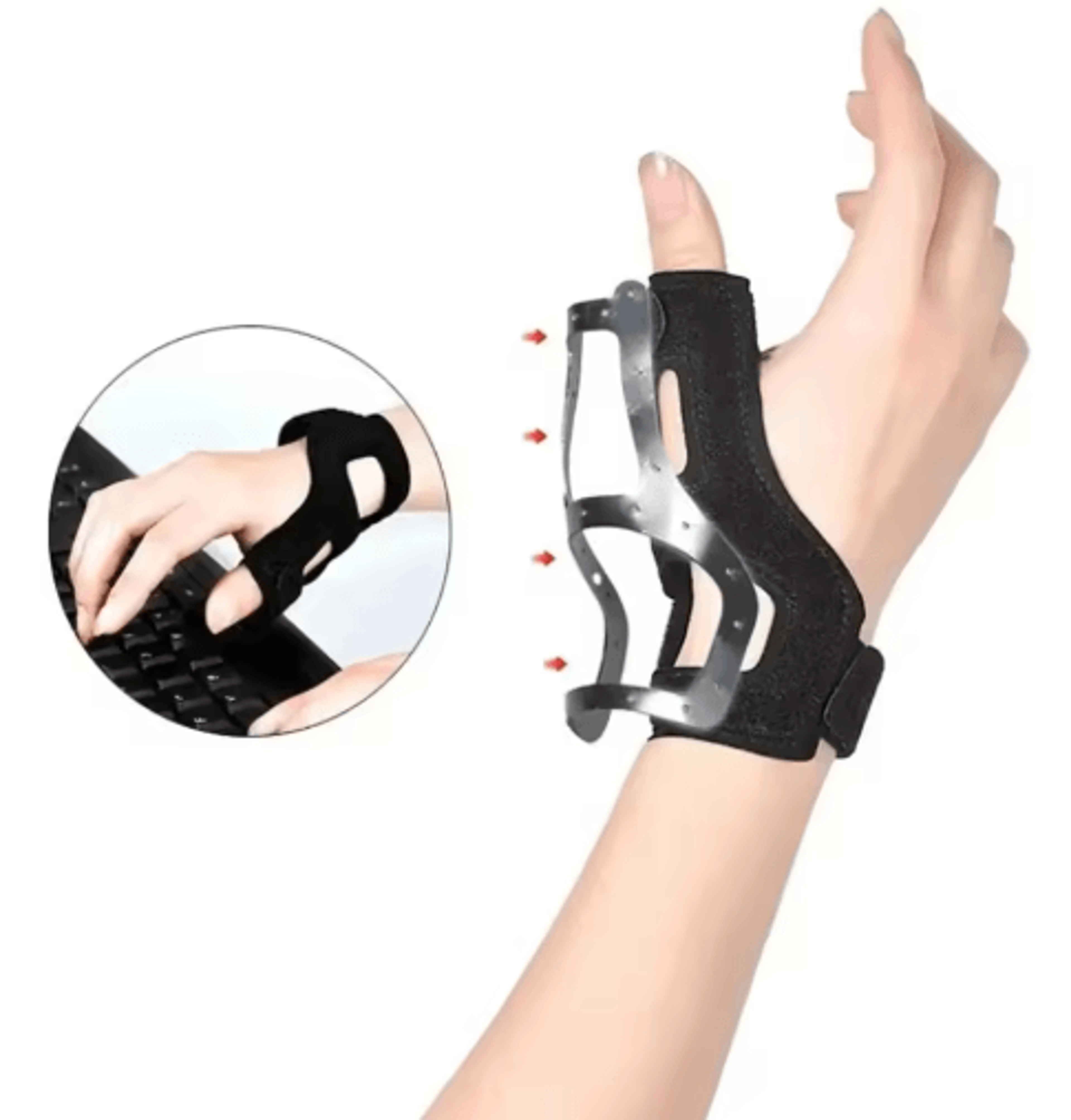 adjustable wrist support brace – lightweight compression wristband with metal reinforcement