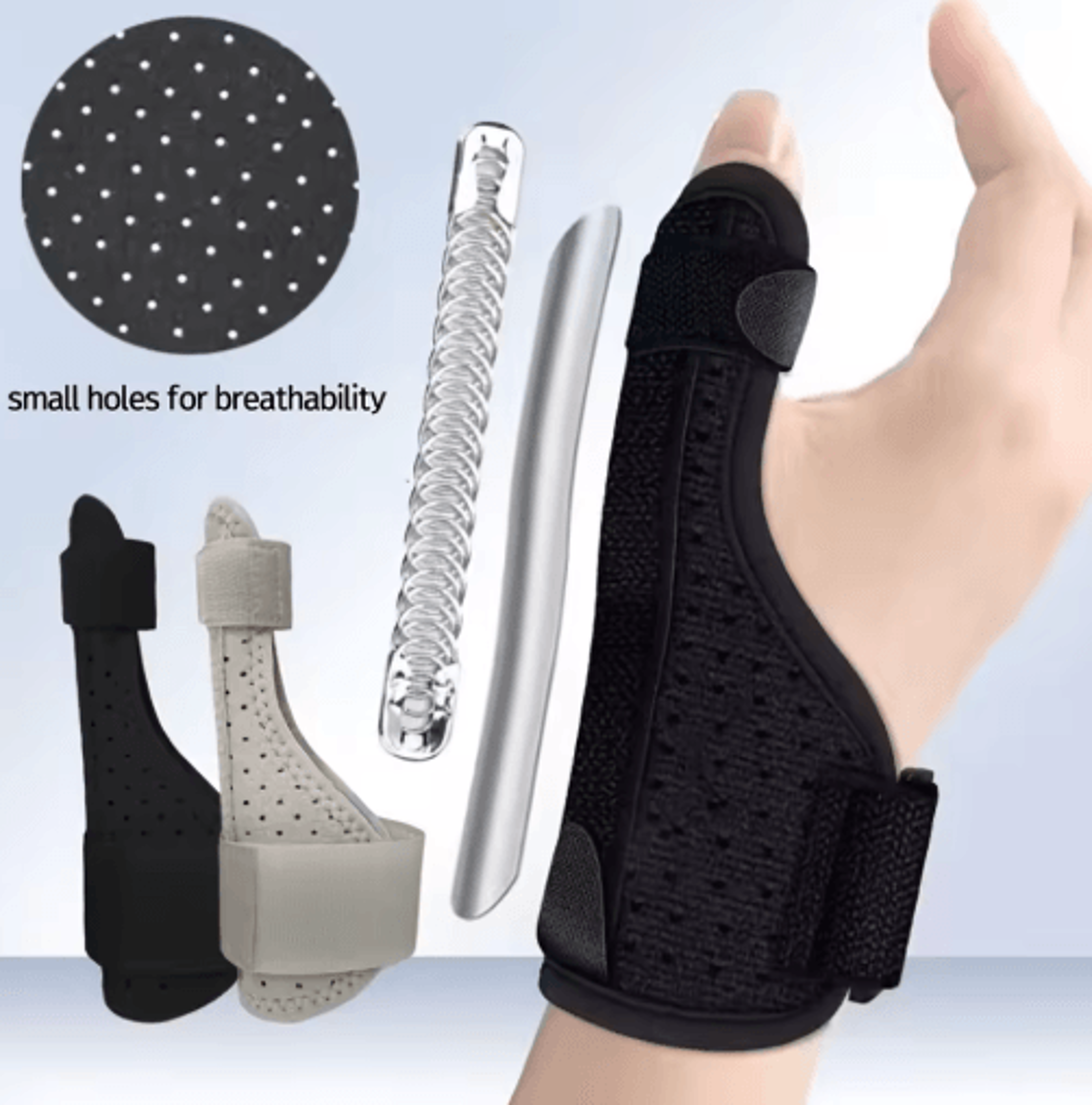 adjustable thumb & wrist support brace – breathable wrist brace with aluminum support plate for left & right hand