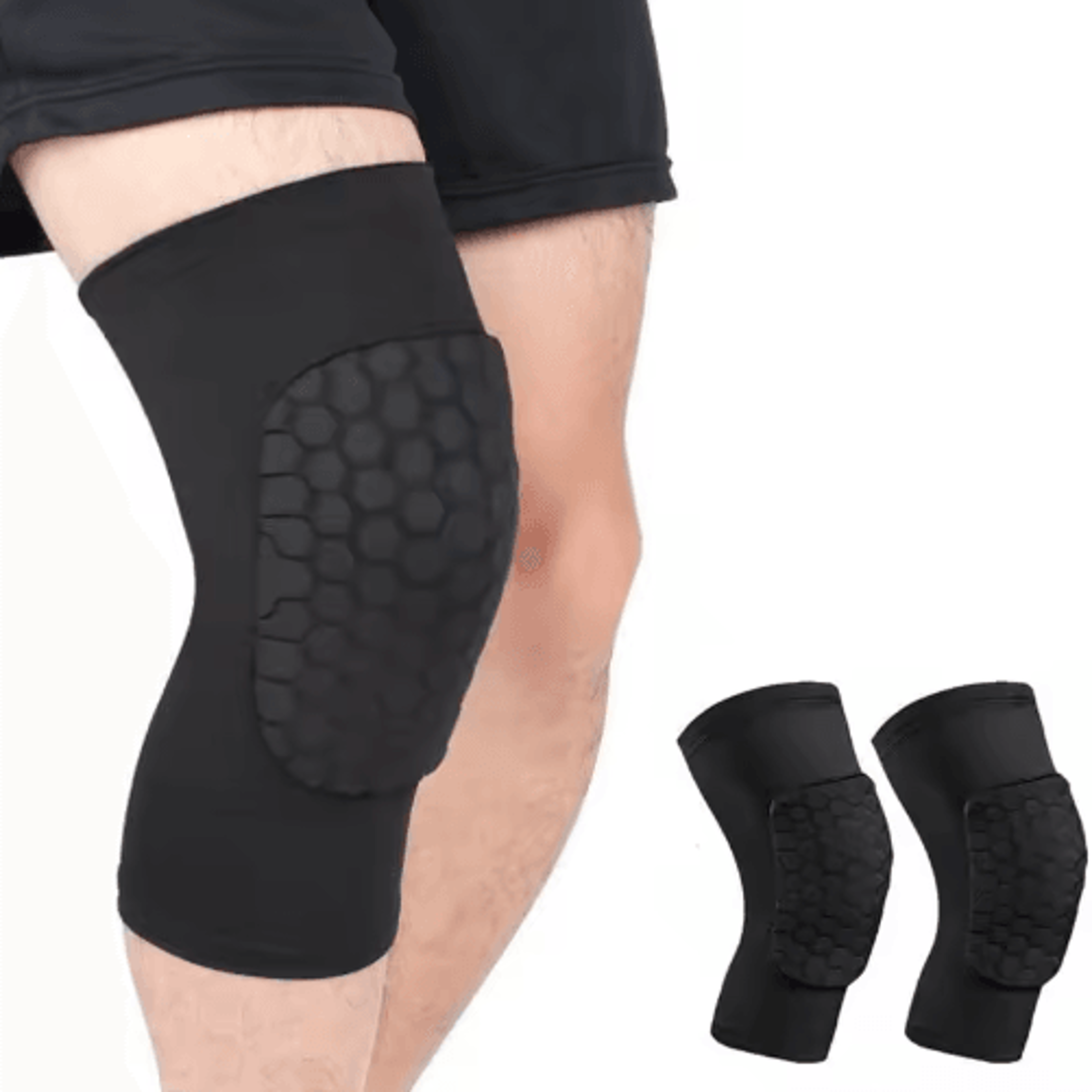 knee compression sleeve with honeycomb padding – soft sports knee pad for basketball & volleyball
