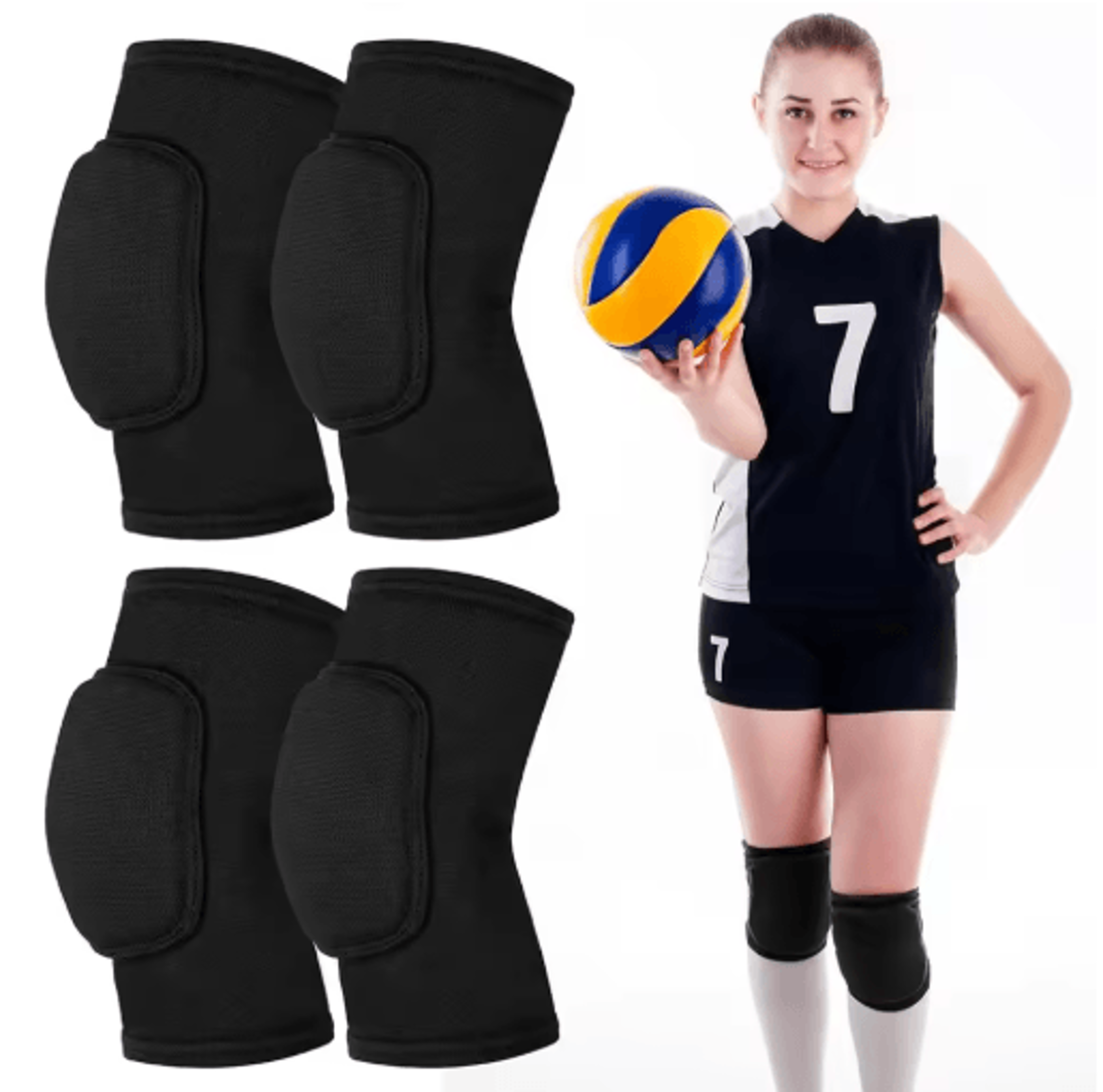 1 pair volleyball knee pads – soft protective knee pads for women, youth & kids