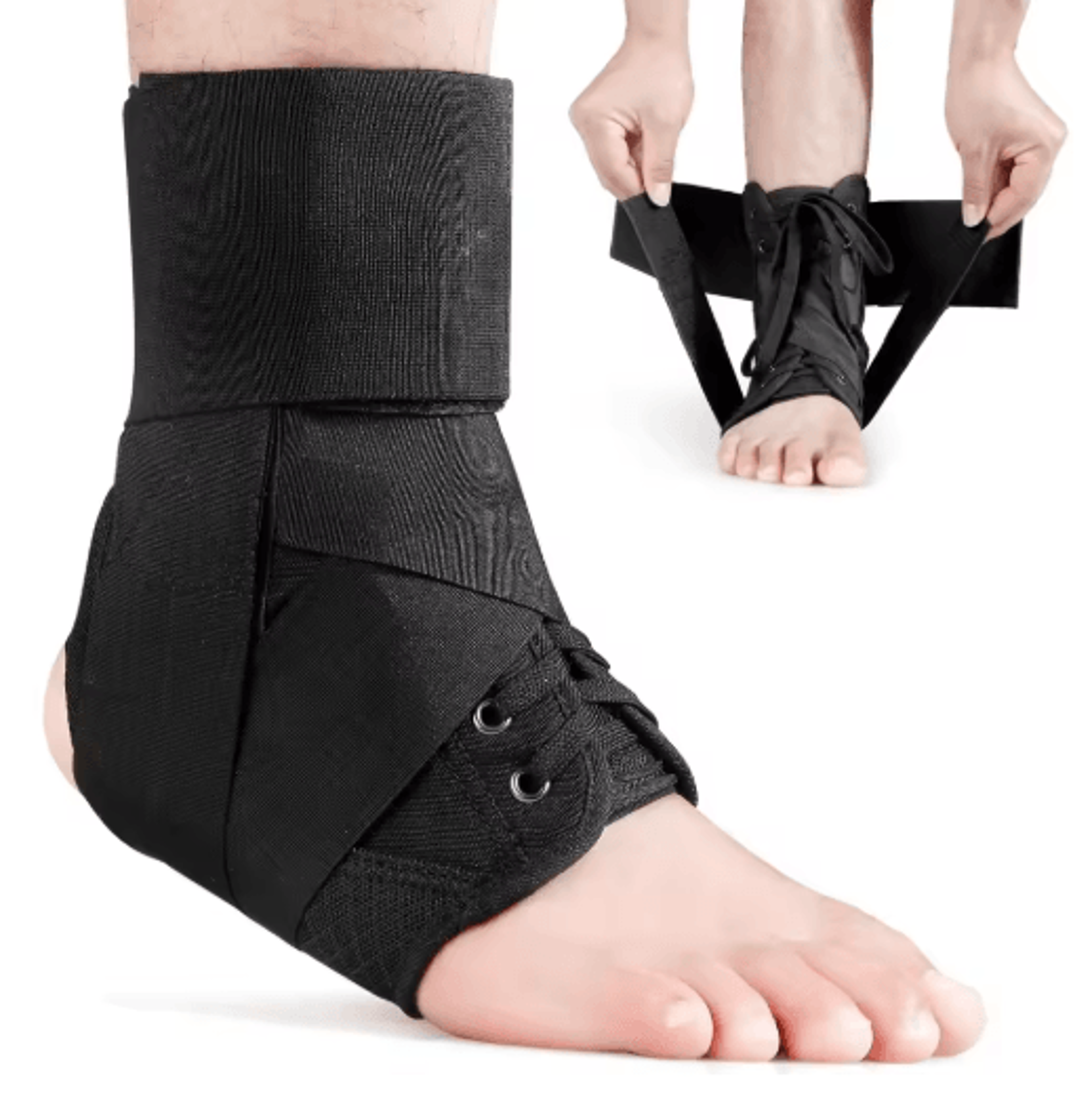 adjustable lace-up ankle support brace – breathable sports ankle brace for men & women