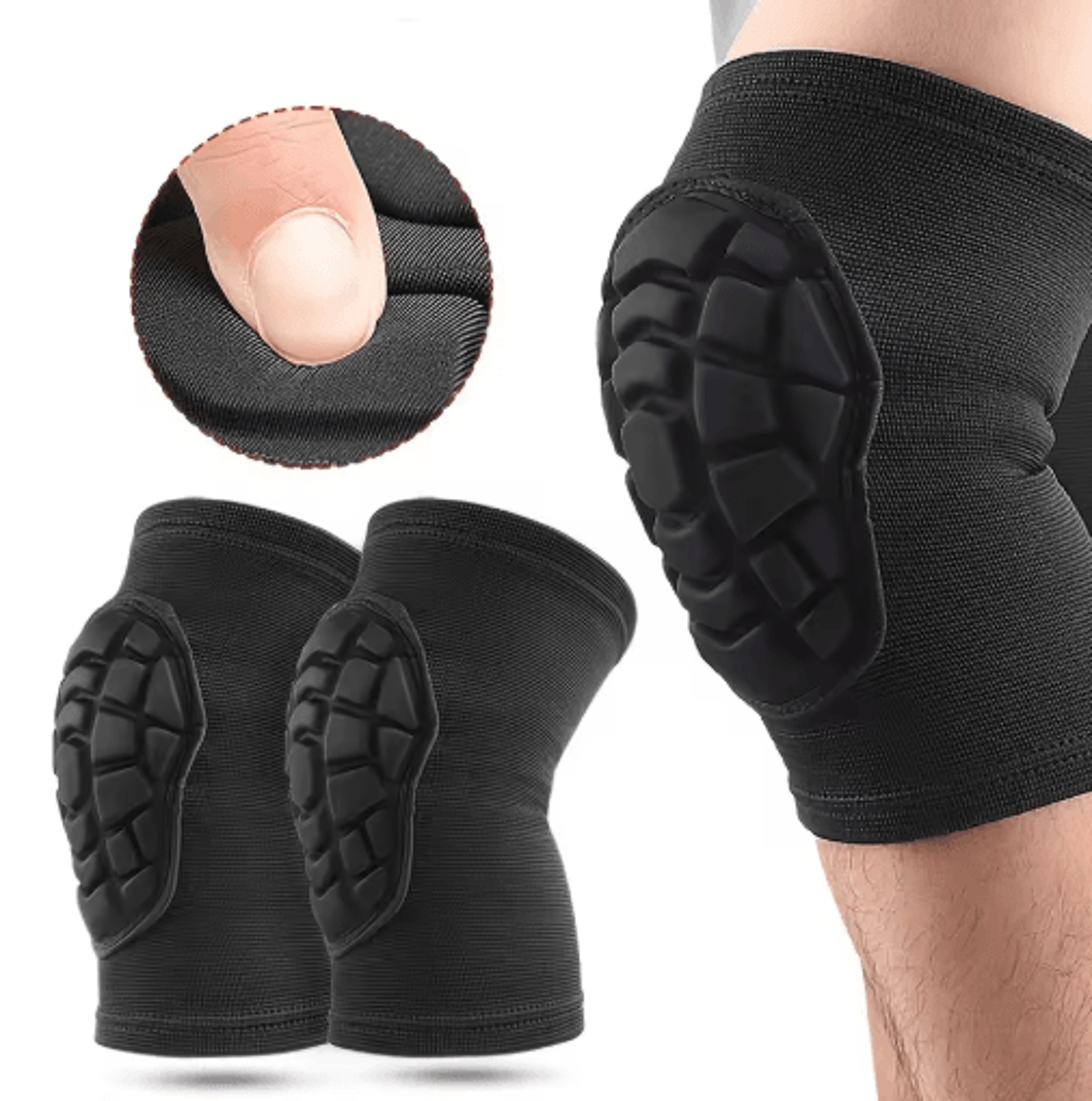 1 pair professional eva sports knee pads – thickened anti-slip protective knee pads for sports & outdoor activities