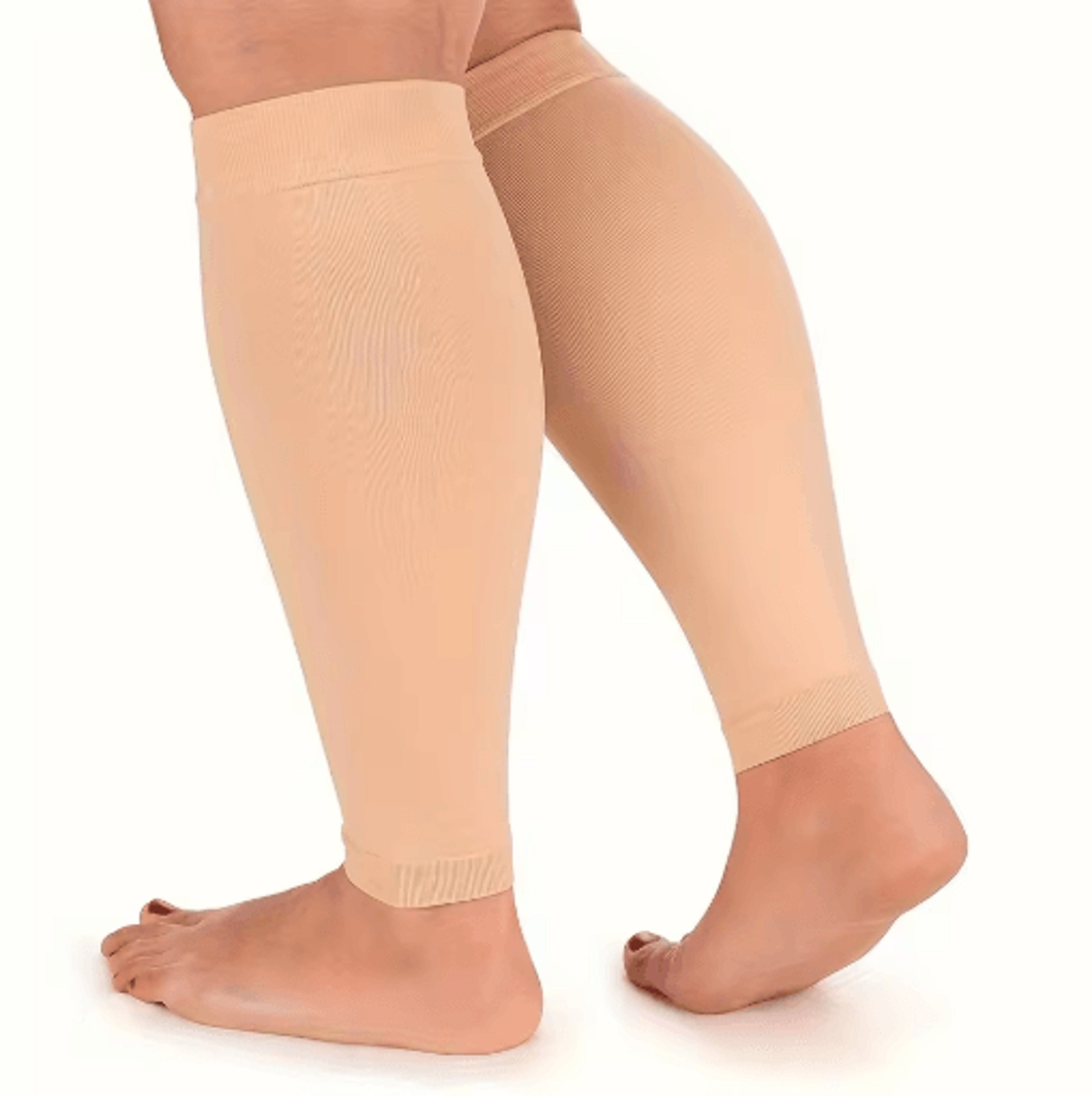 1 pair elastic compression calf sleeves – segmented pressure support socks for sports & travel