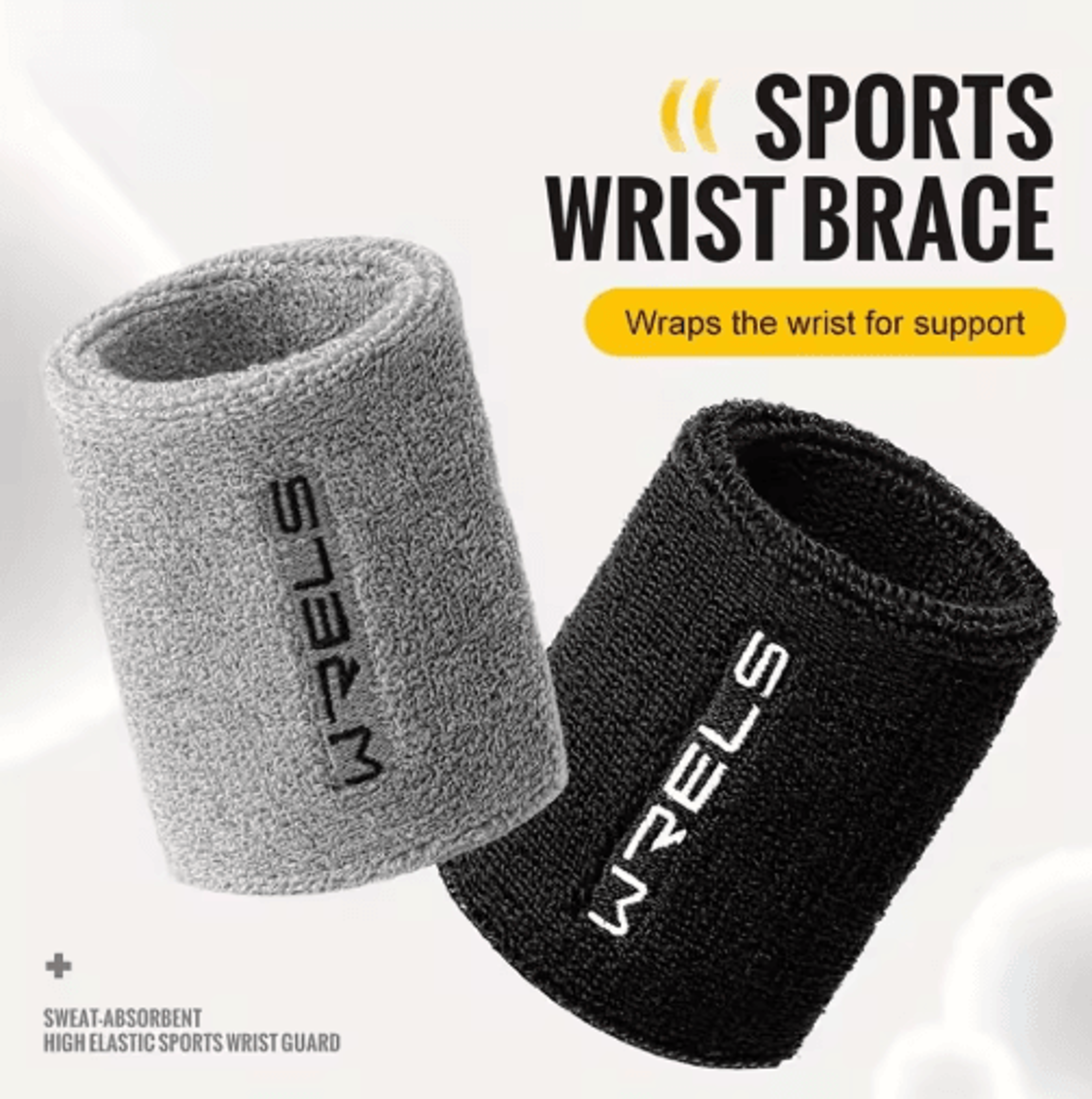 1-piece sports wristband – absorbent stretch wrist sweatband for fitness & workouts