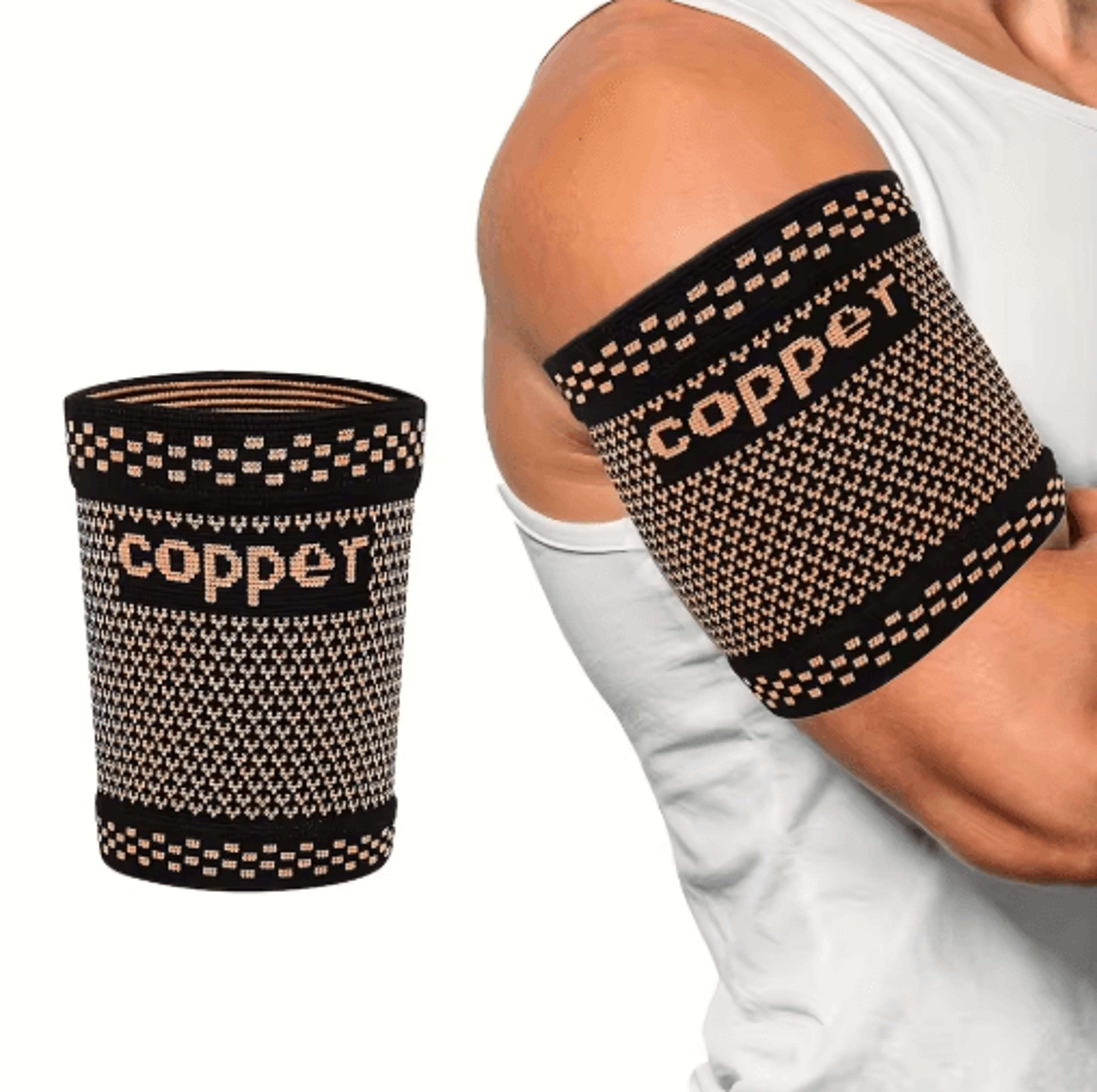 1-piece copper bicep compression sleeve – comfortable arm support for men & women