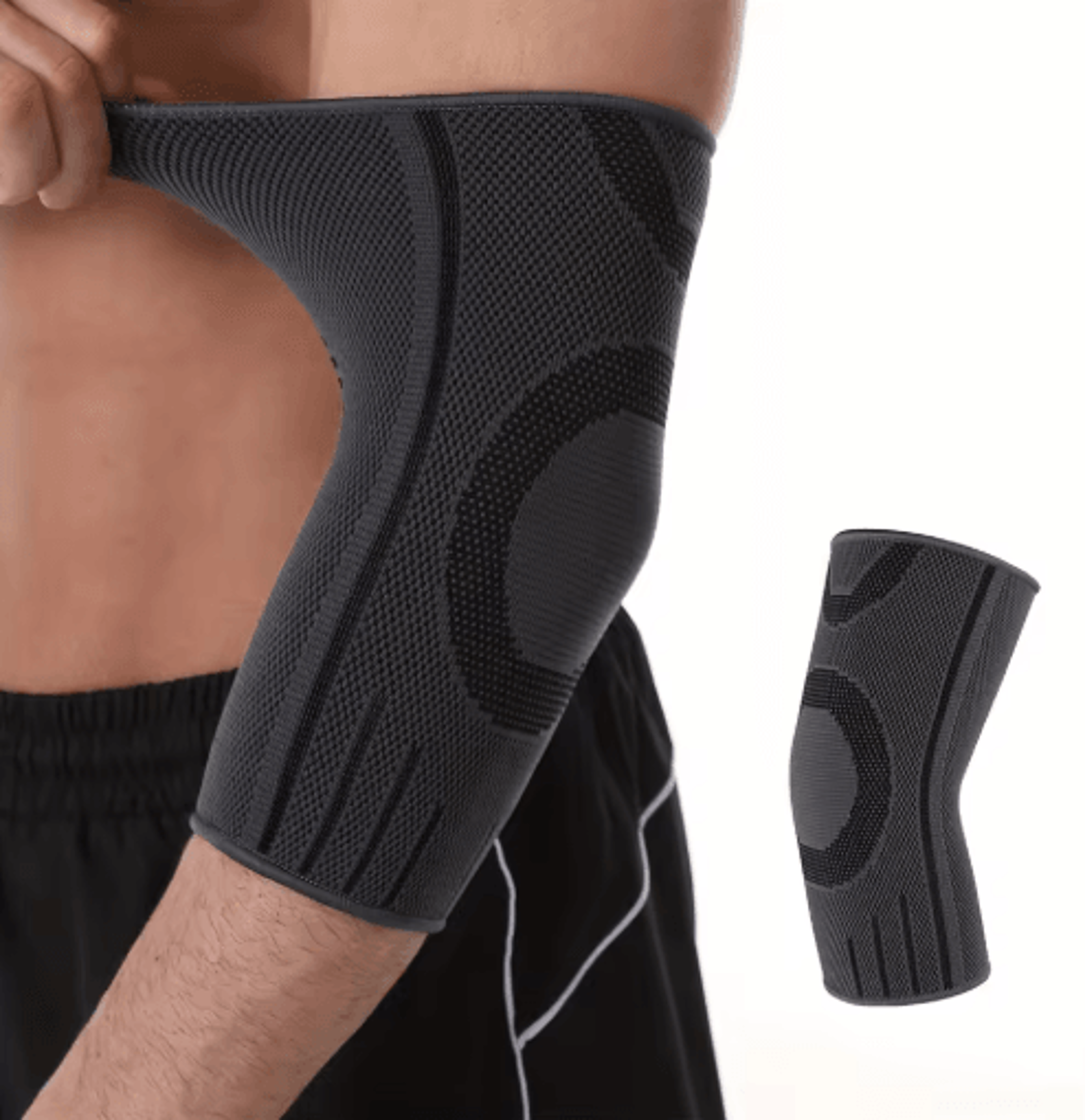 1-piece sports elbow support sleeve – compression elbow brace with adjustable strap for men & women