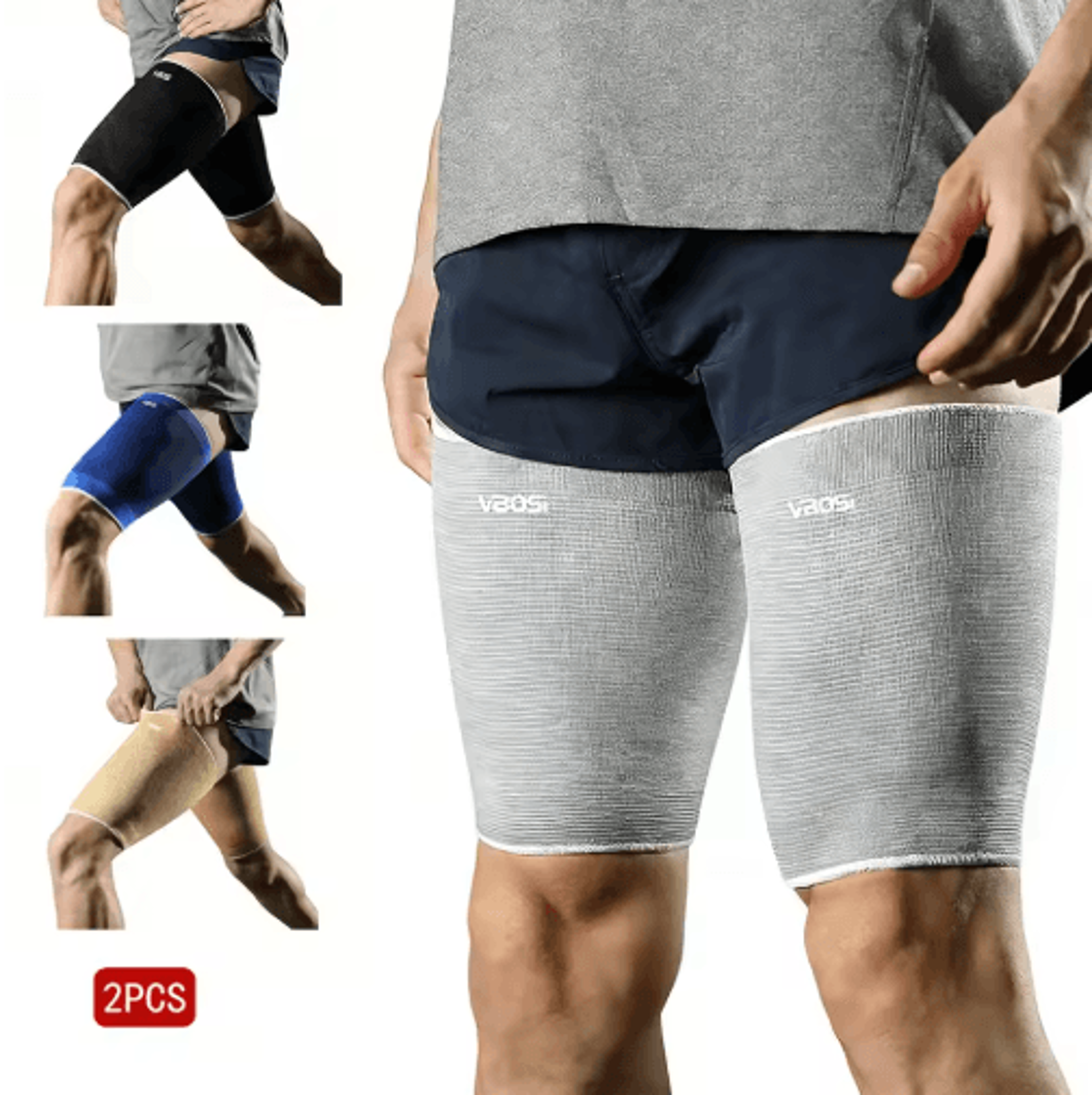 2-piece thigh compression sleeves – breathable thigh support for running & sports