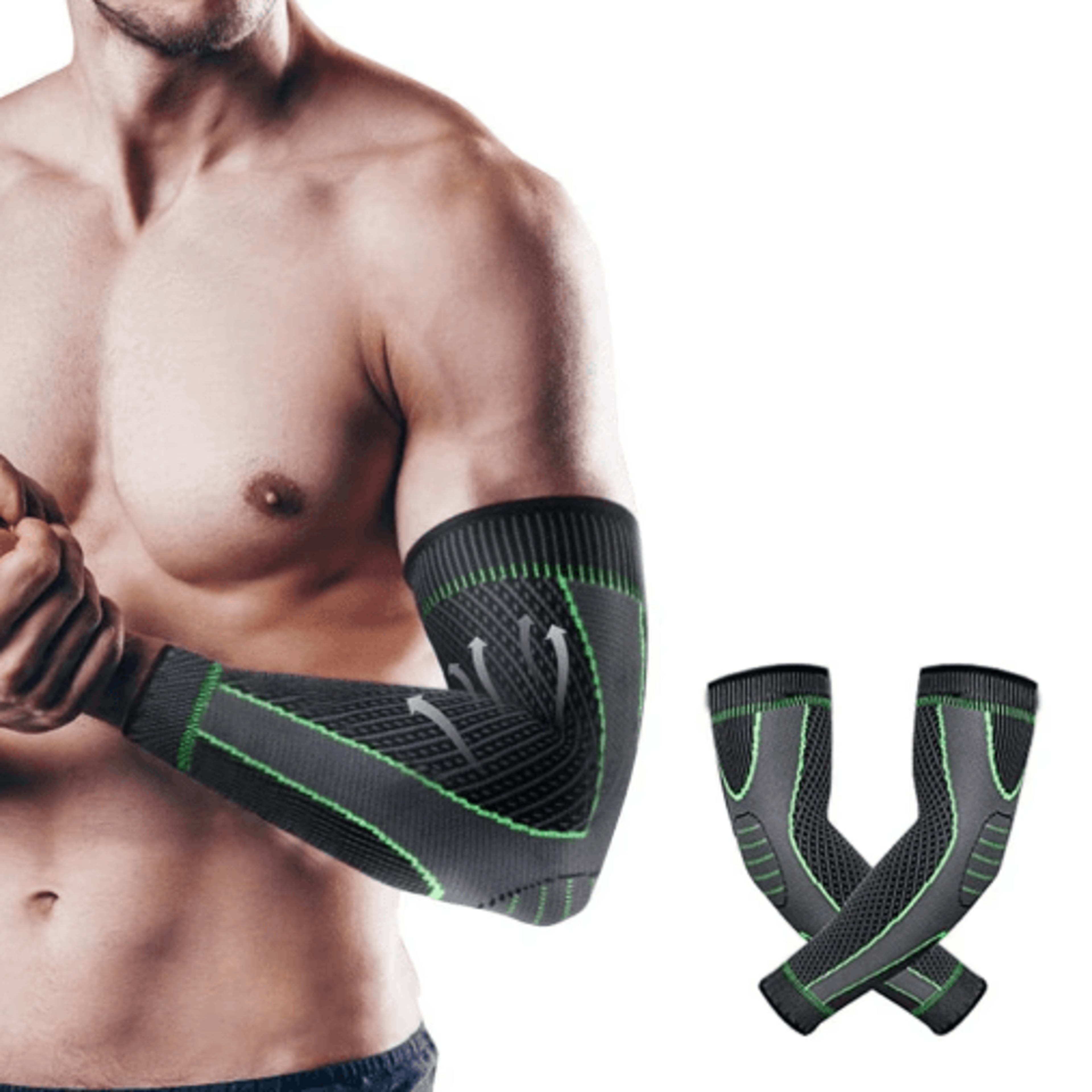 2-piece elbow compression sleeves – breathable arm support for sports & fitness