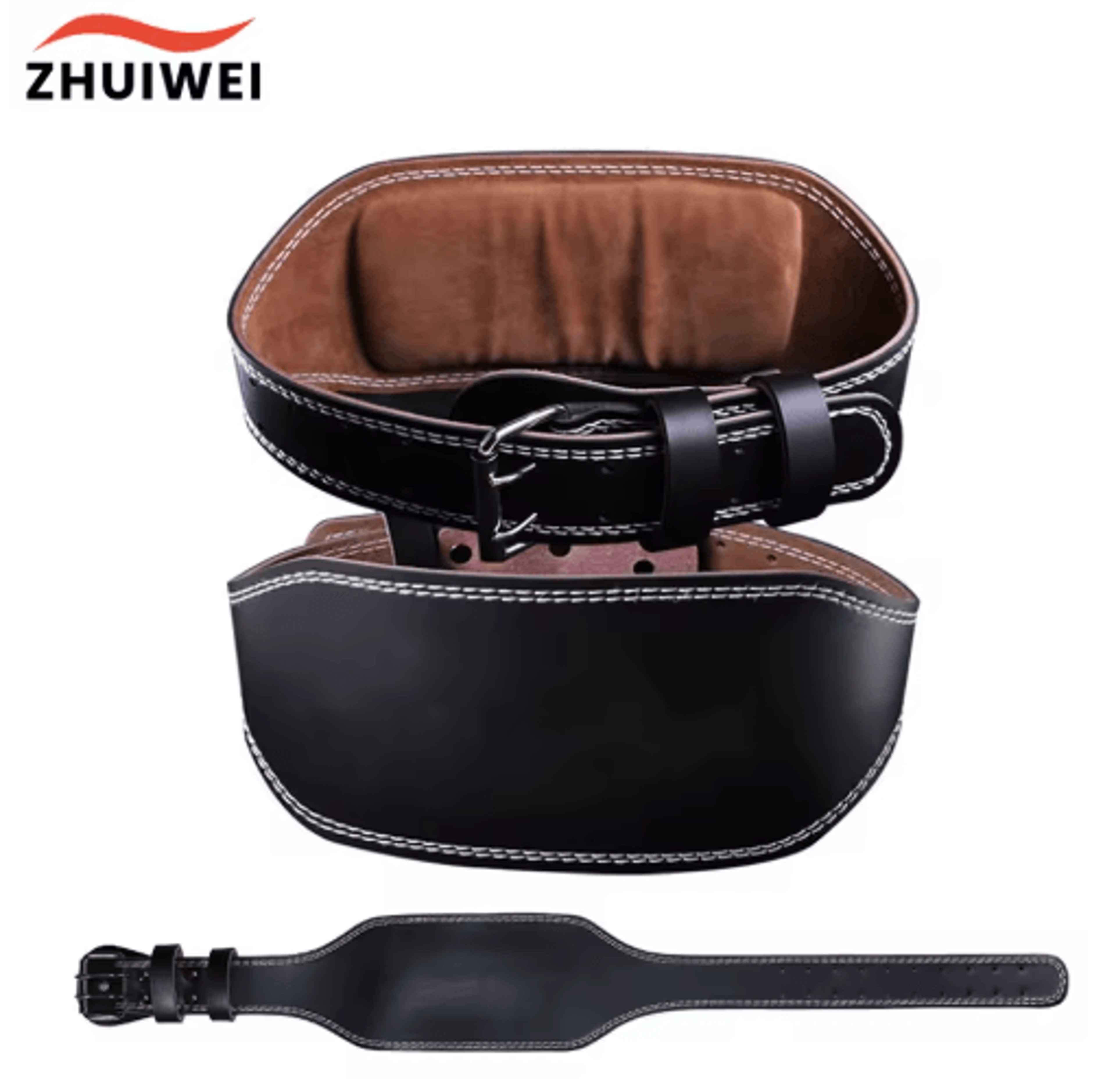 adjustable leather weightlifting belt – wide gym support belt for strength training