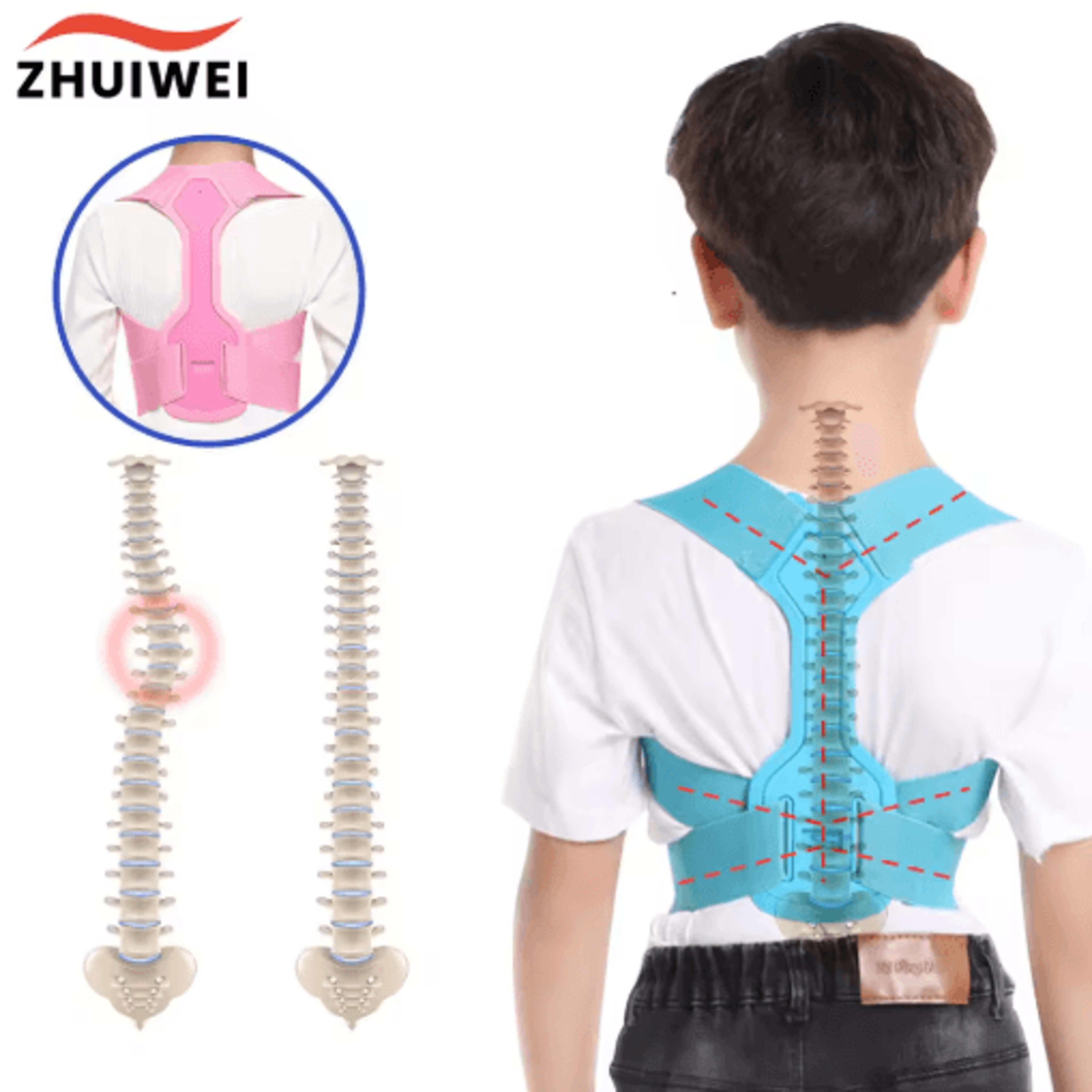 childrens adjustable posture corrector – comfortable back & shoulder support belt for boys & girls