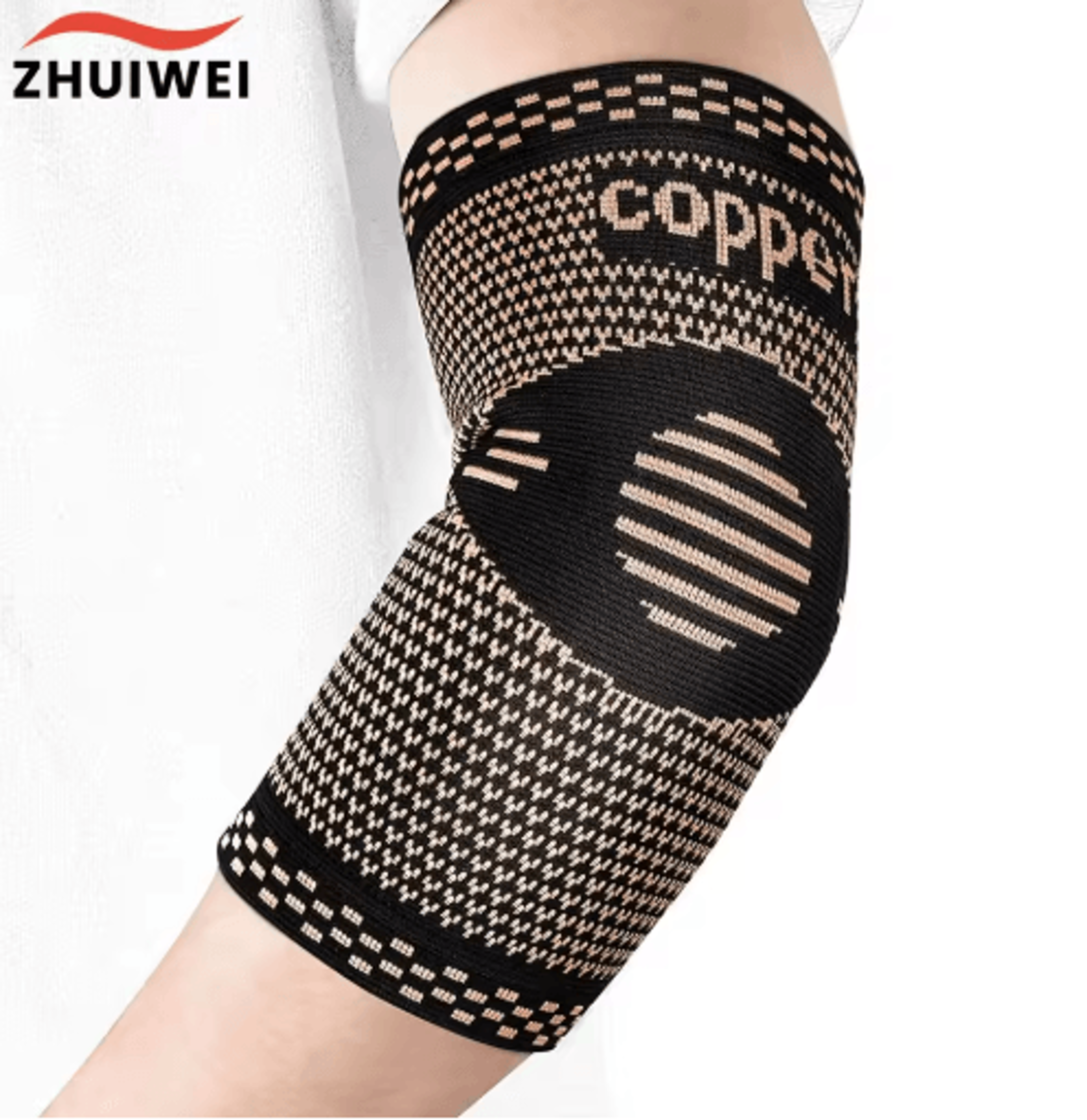 copper elbow brace – breathable compression elbow sleeve for sports & everyday support (1 piece)