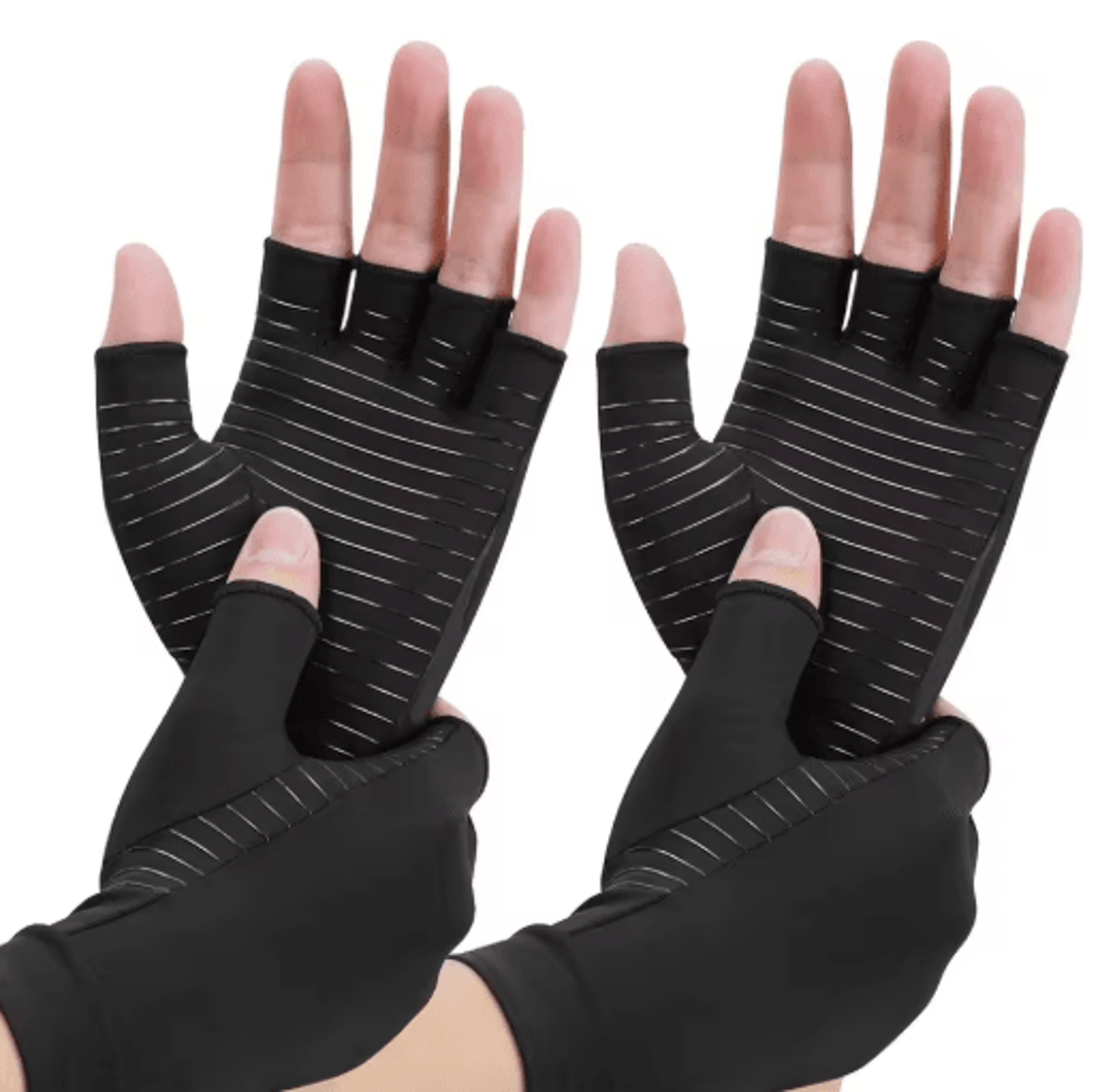1 pair copper compression gloves – full finger hand support gloves for everyday comfort