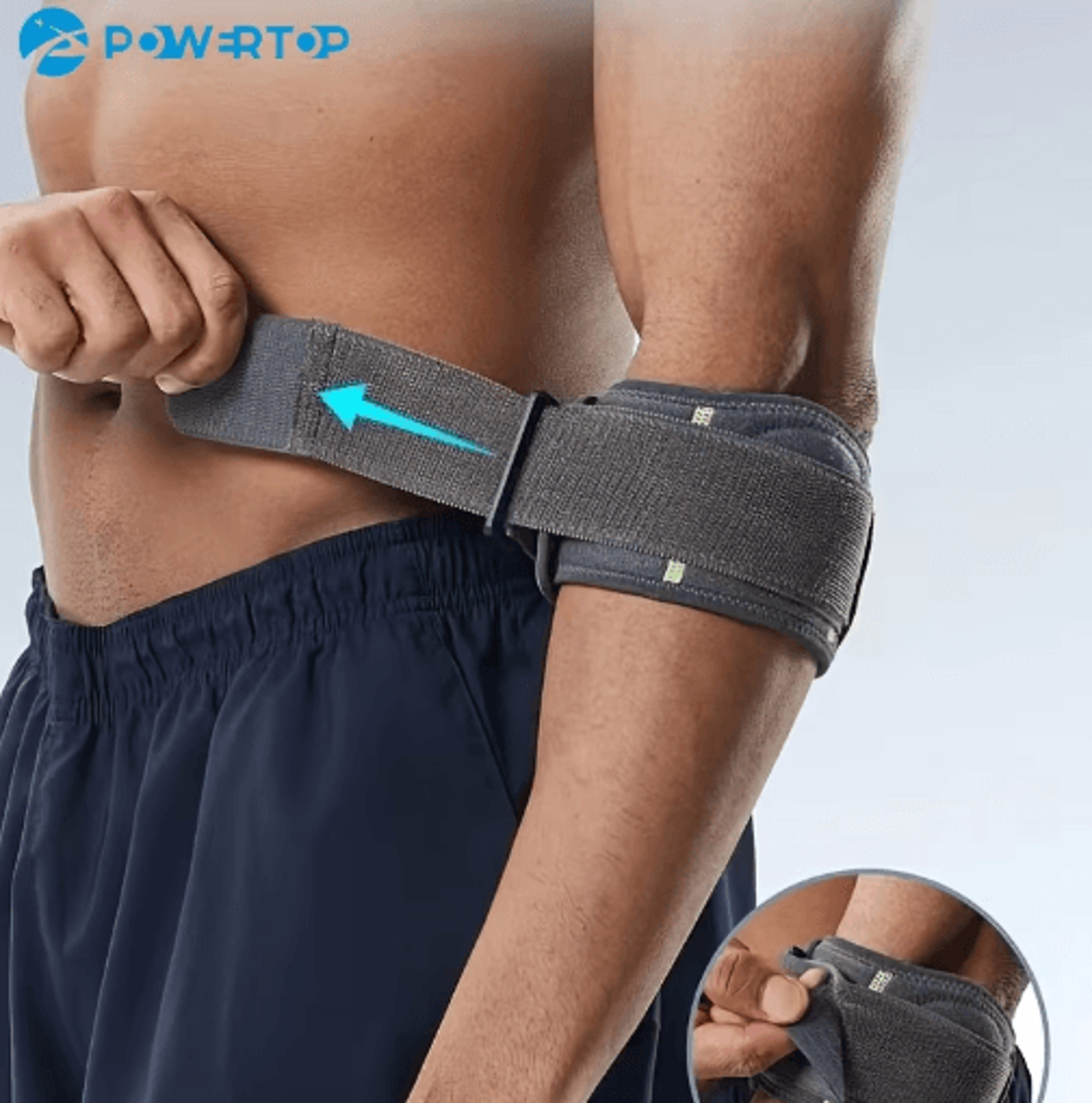 tennis elbow brace, golfer's elbow strap, elbow support, compression elbow brace, adjustable elbow strap