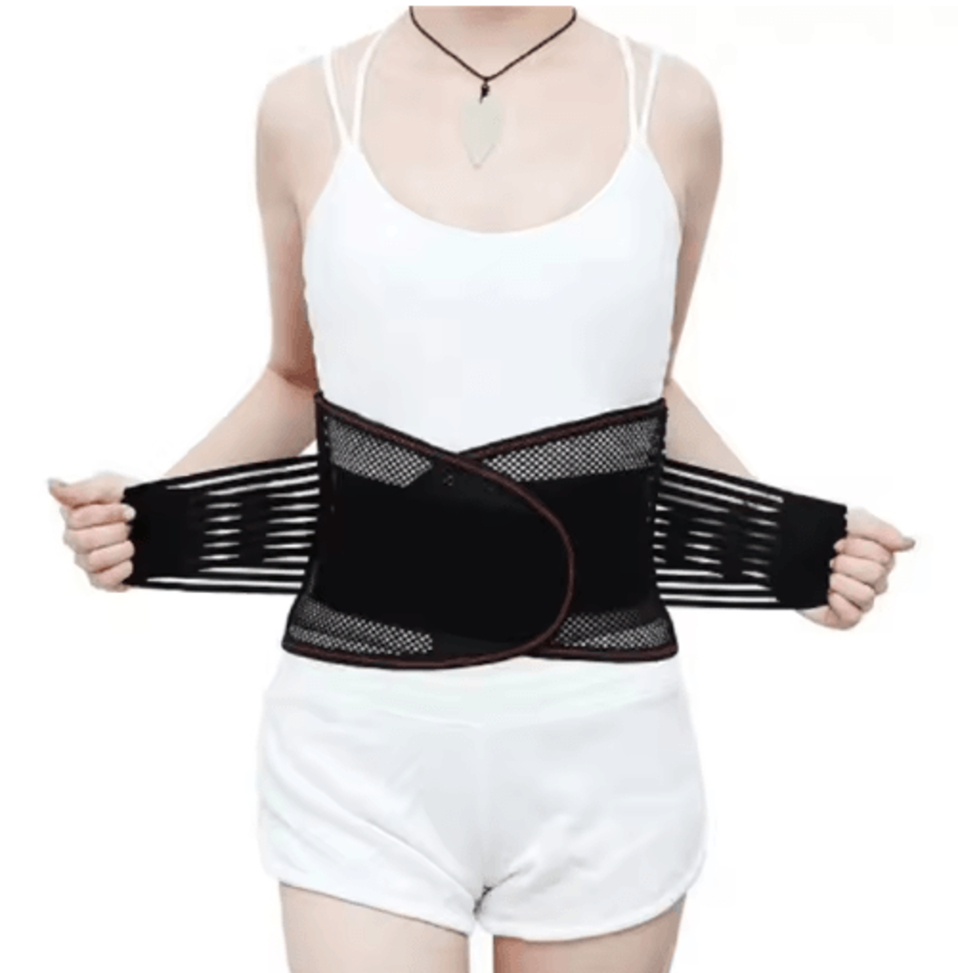 adjustable lumbar back brace for men & women – anti-slip mesh waist support belt