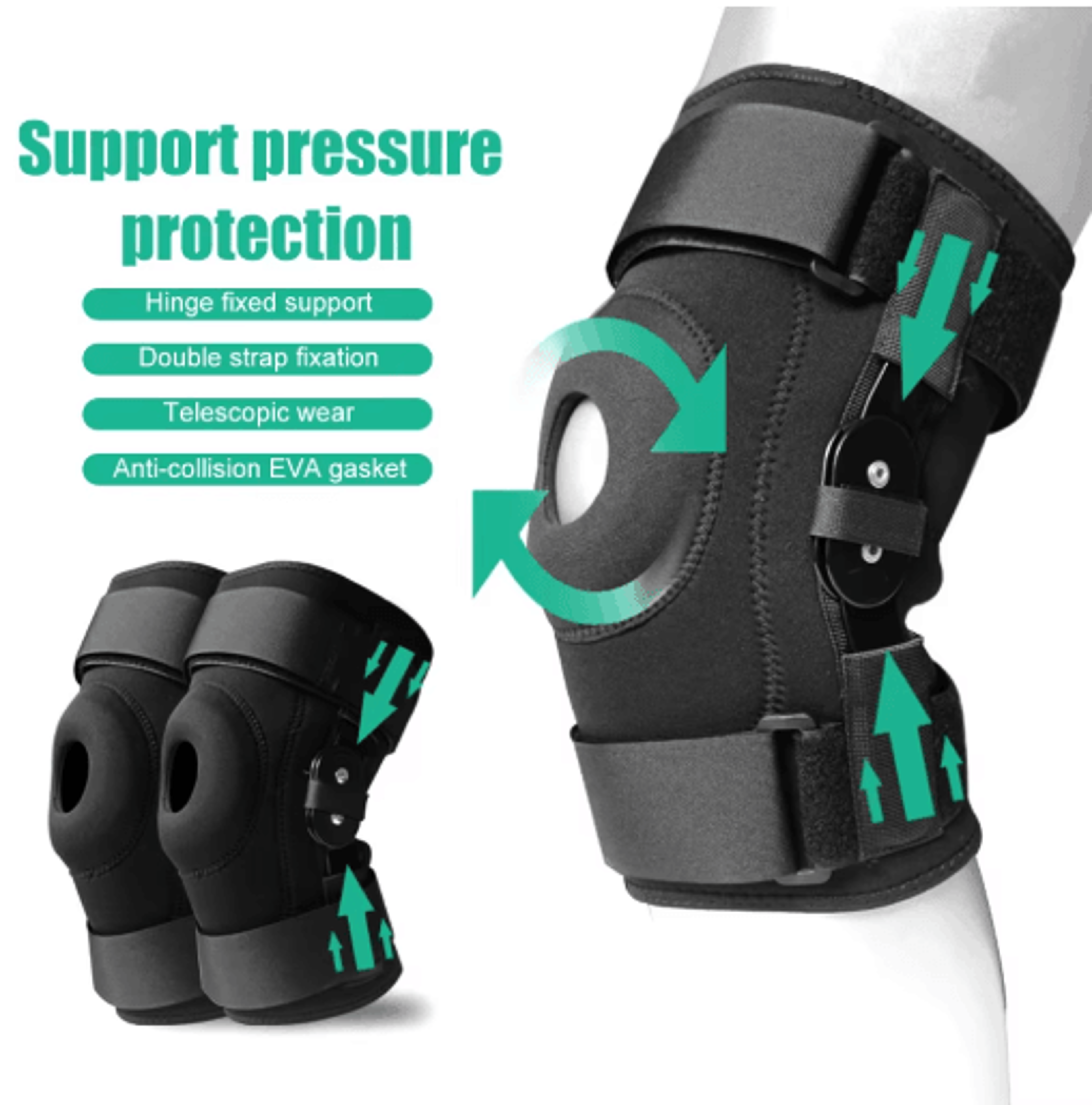 adjustable knee brace with side stabilizers & patella gel pads – unisex knee support for everyday stability