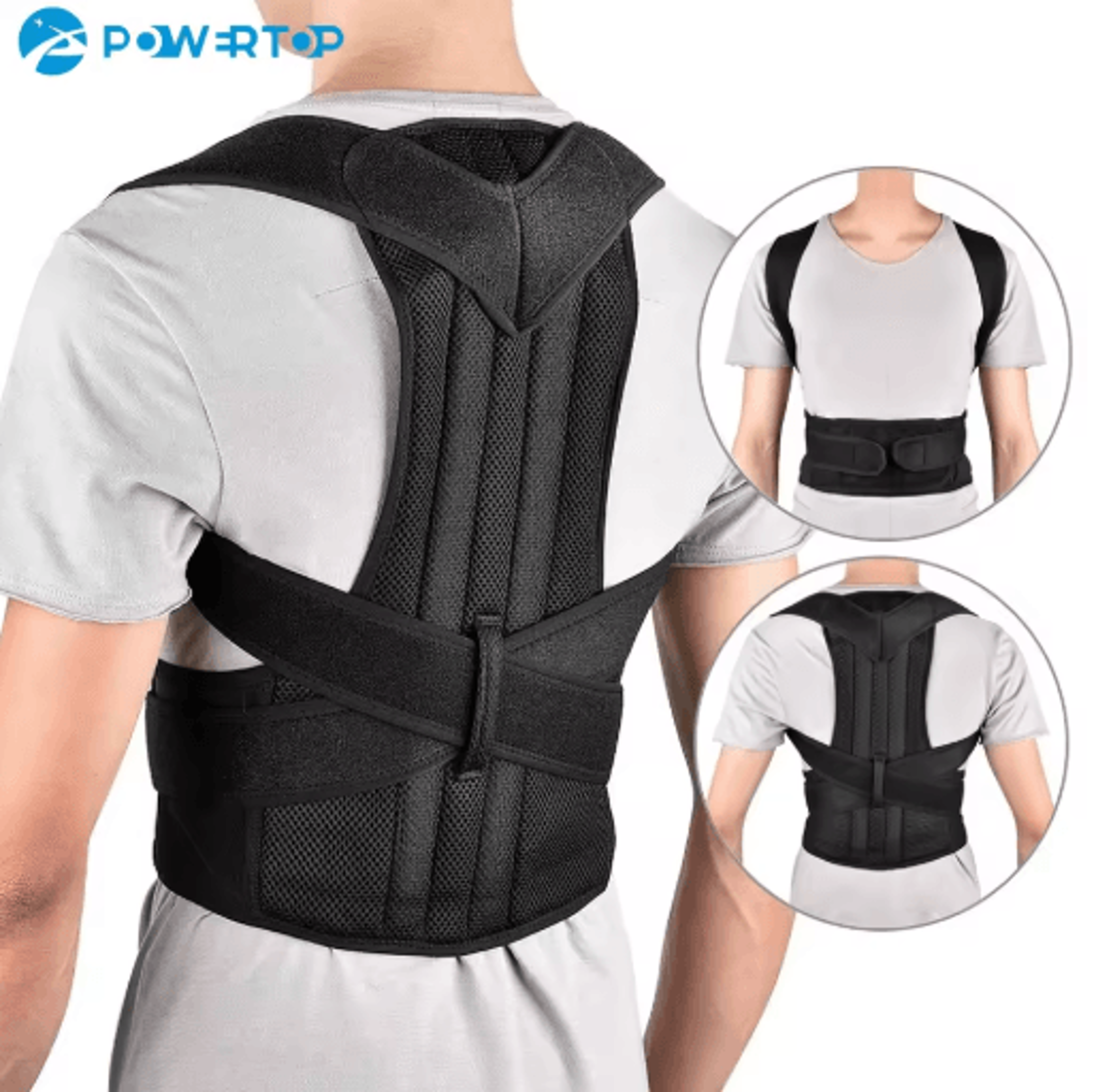 posture corrector vest, back support brace, lumbar support belt, shoulder posture corrector, adjustable posture brace