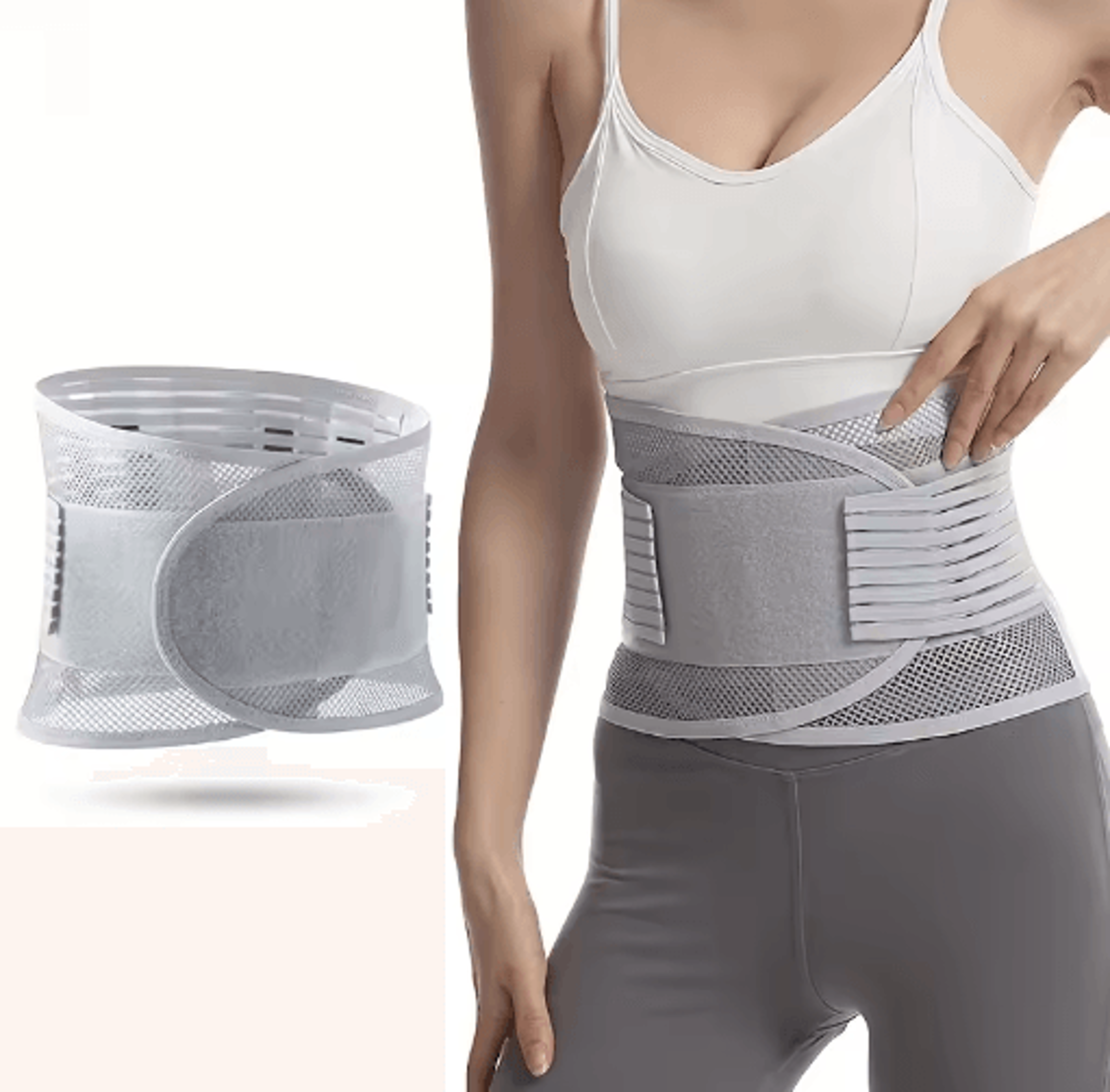 reinforced compression waist support belt – breathable mesh lumbar back support for work & daily activities
